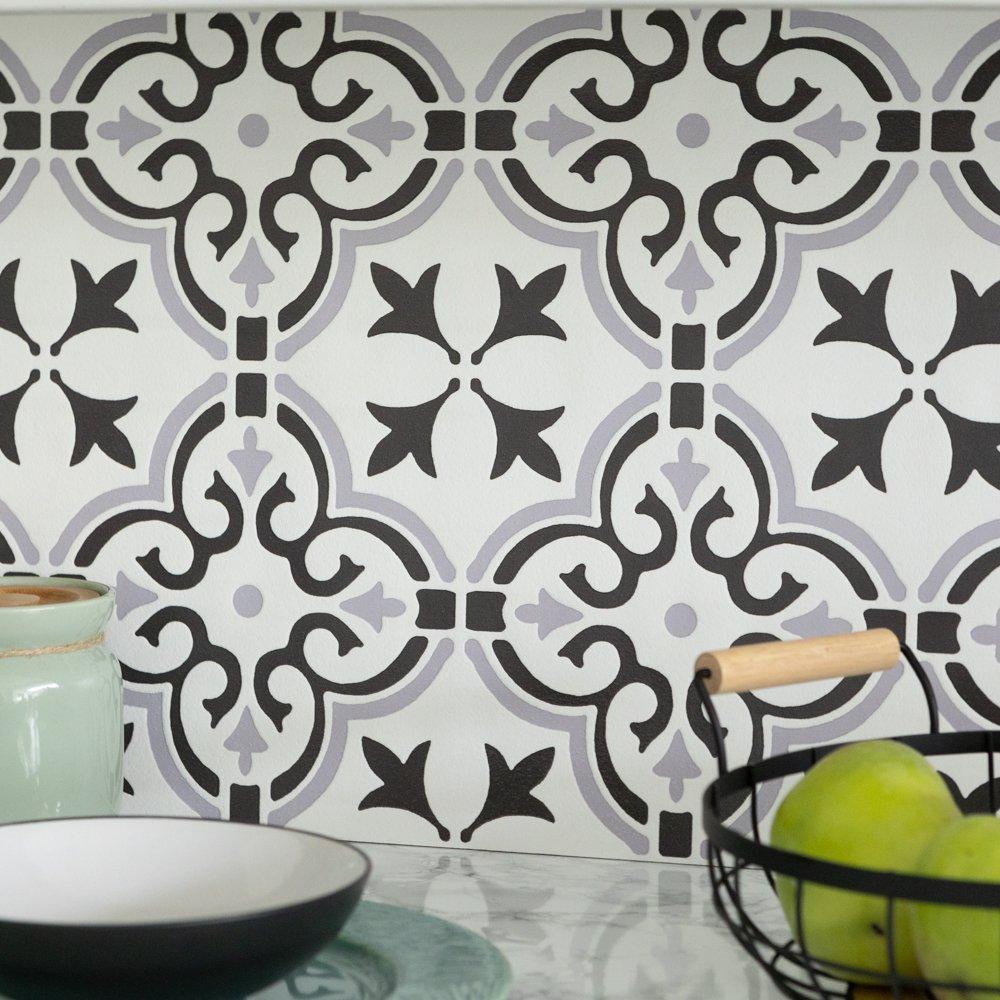 Grey - D C Fix - 3D Splashback Wallpaper Floral - 3