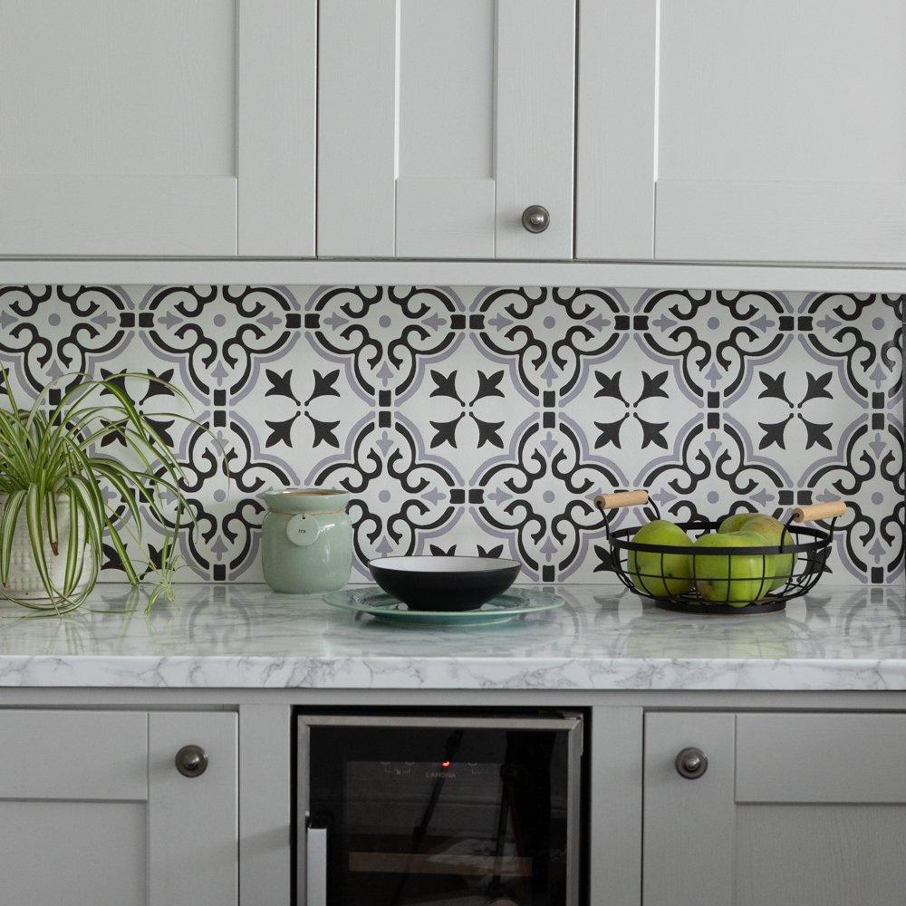 Grey - D C Fix - 3D Splashback Wallpaper Floral - 4