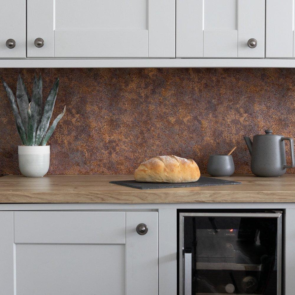 Brown - D C Fix - 3D Splashback Wallpaper Rusty Stone - 1