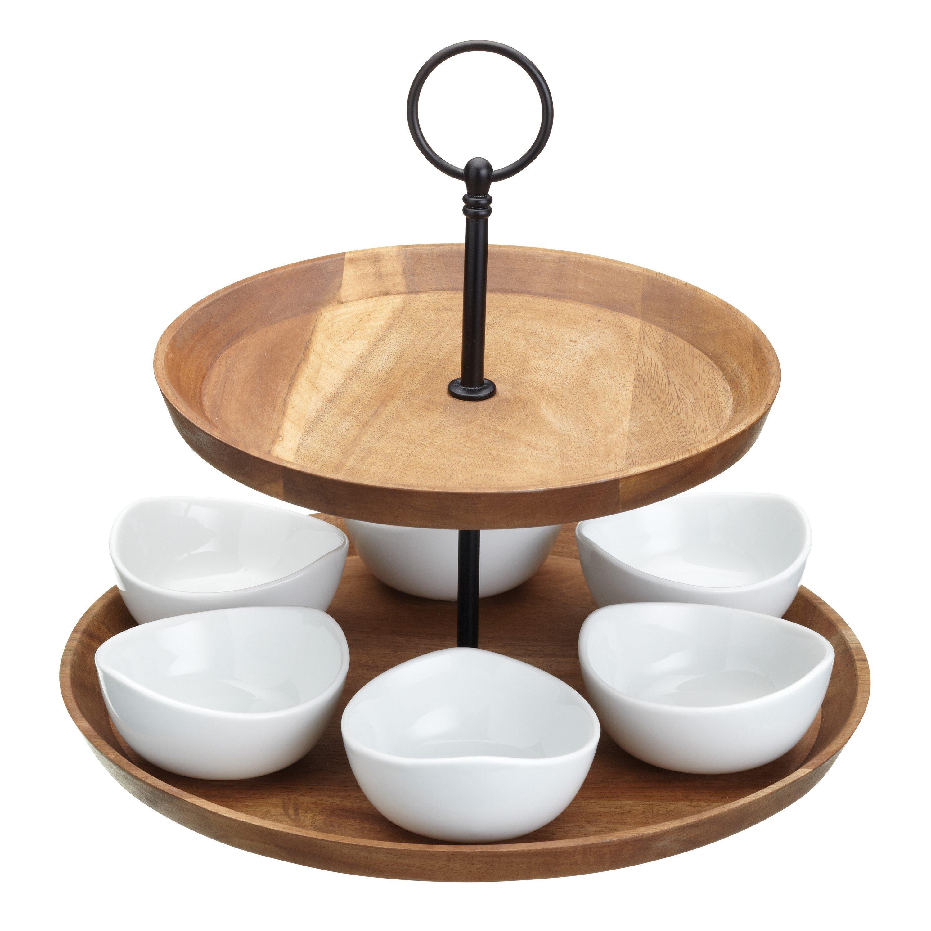 Artesa  Artes¿ Appetiser Two Tier Serving Set - Brown - 24x25