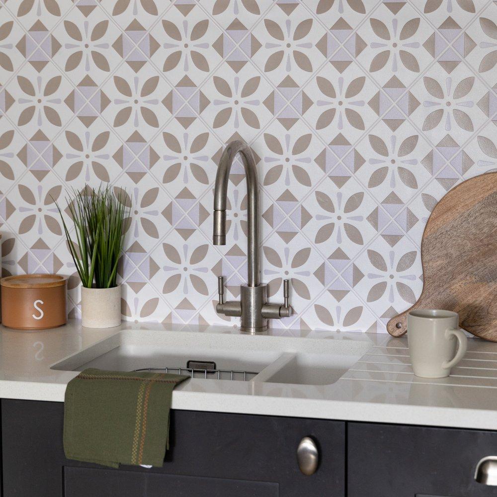 D C Fix  3D Splashback Wallpaper Oriental Element - Beige - 67.5CMX4M