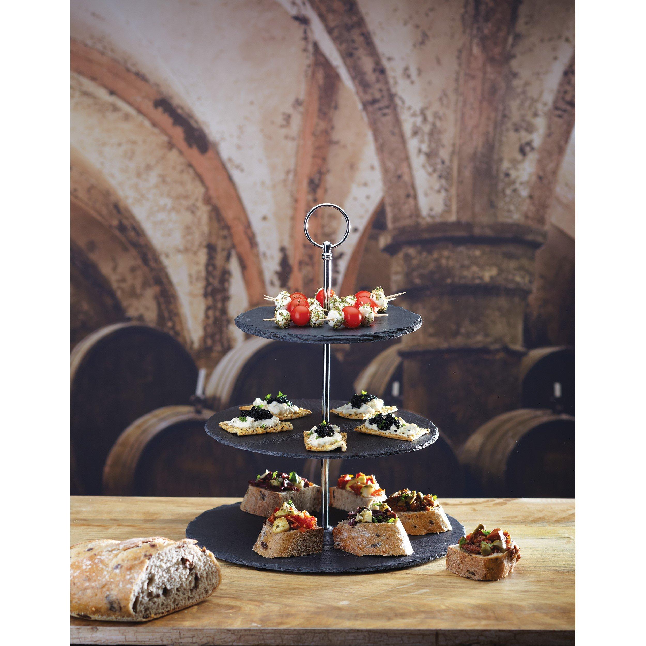 Black - Artesa - Artesa Appetiser Slate 3 Tier Serving Stand - 2