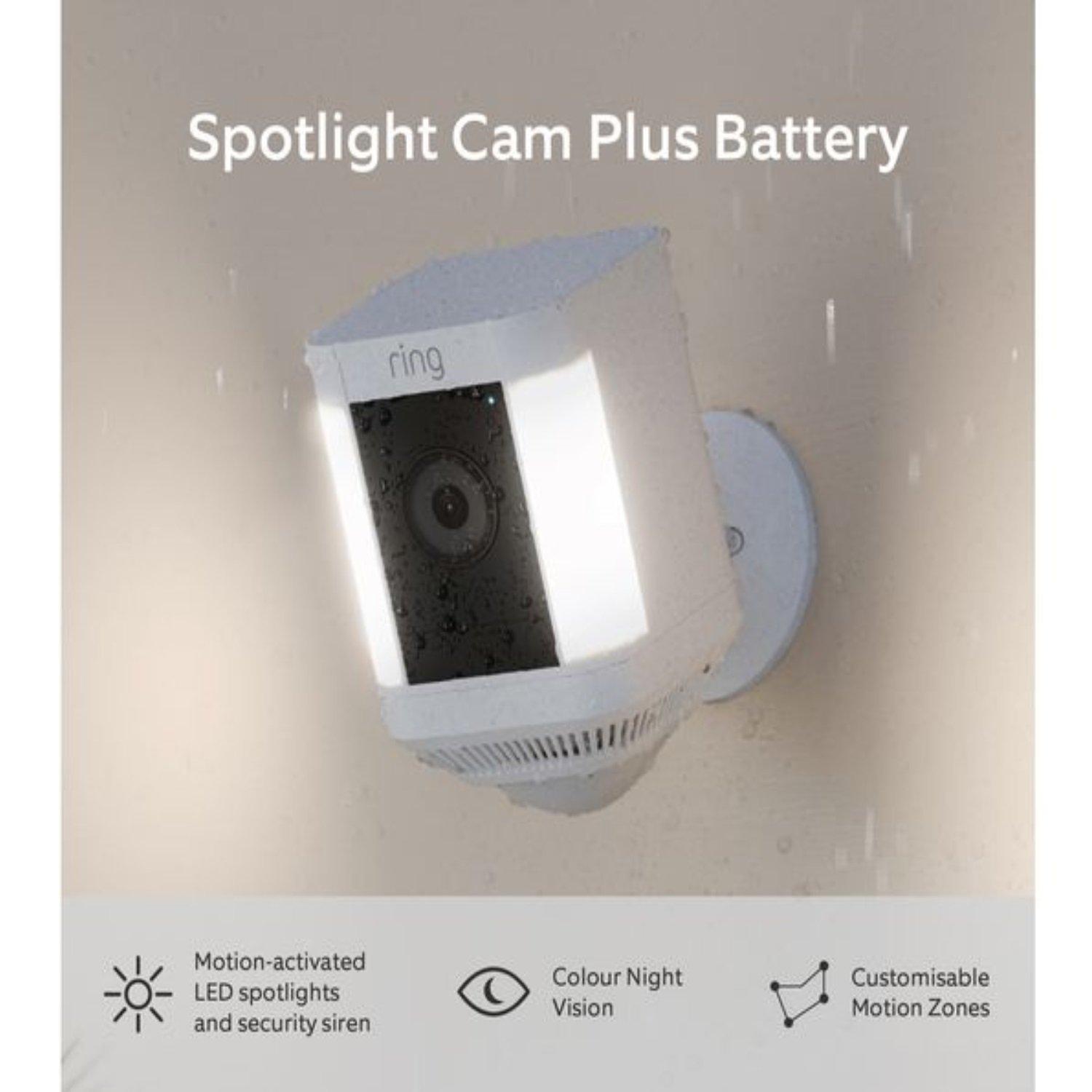 White - Ring - RING Spotlight Cam Plus Full HD 1080p - Battery - 5