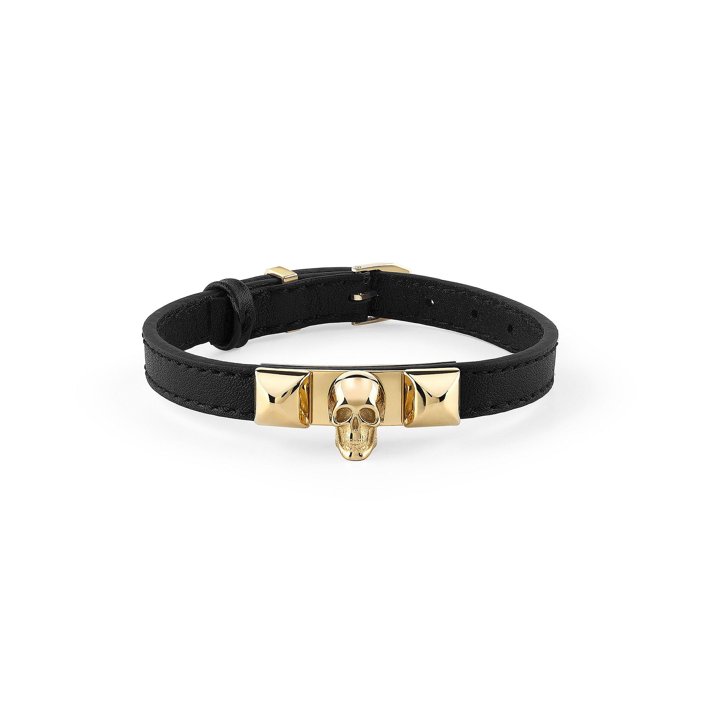 Philipp Plein  Skull Bracelet - Black/Gold