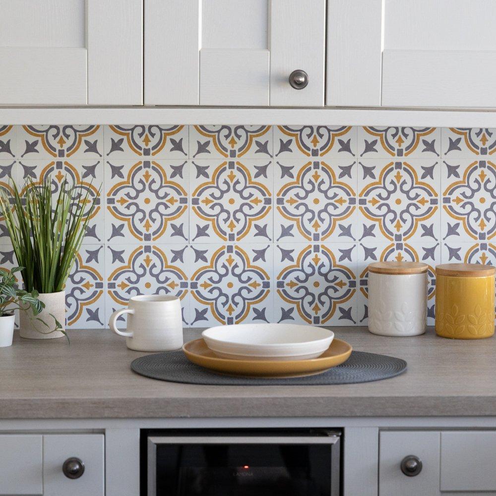 D C Fix  Self Adhesive Vinyl Wall Tiles Jamila Gold - 0.42 SQM
