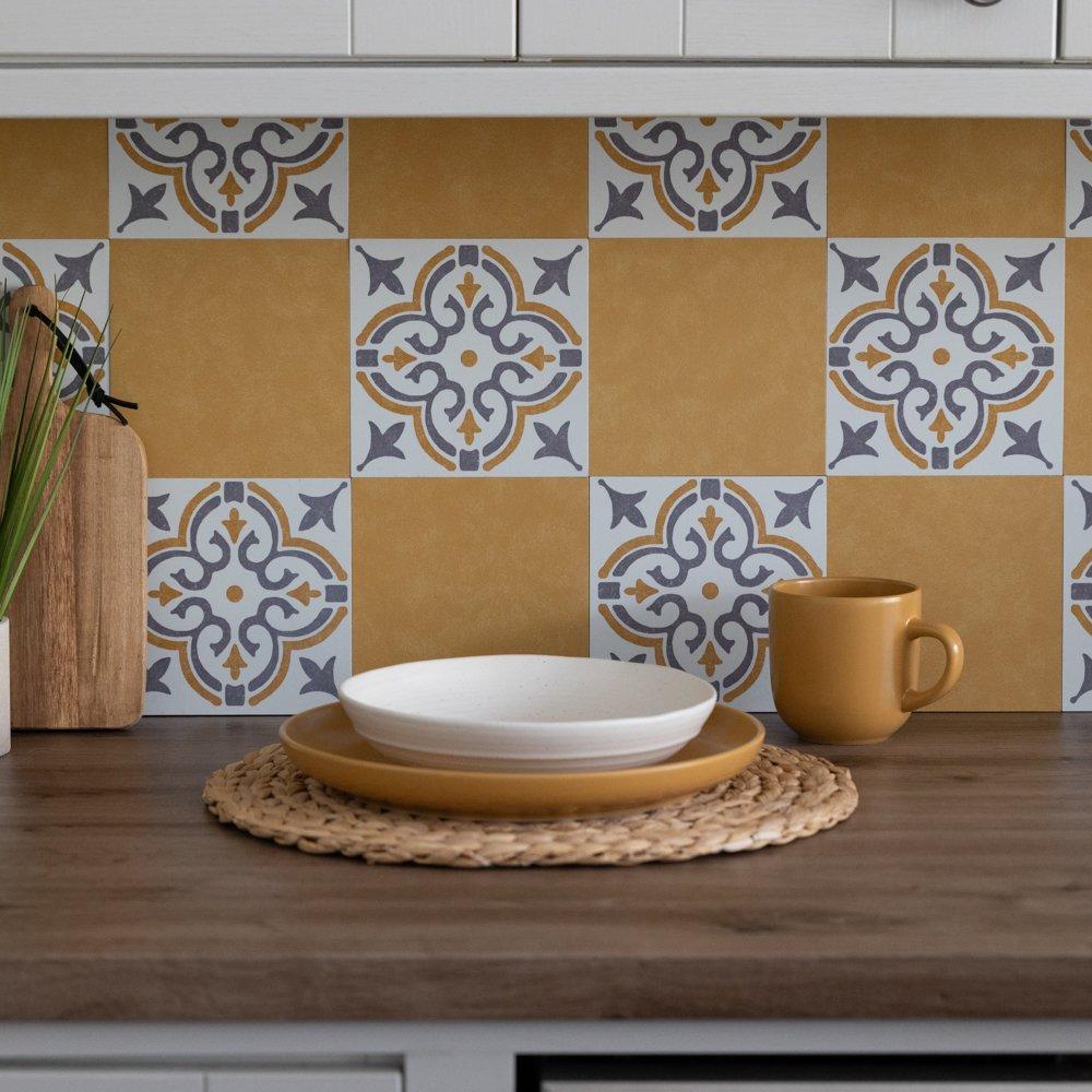 Gold - D C Fix - Self Adhesive Vinyl Wall Tiles Jamila Gold - 4