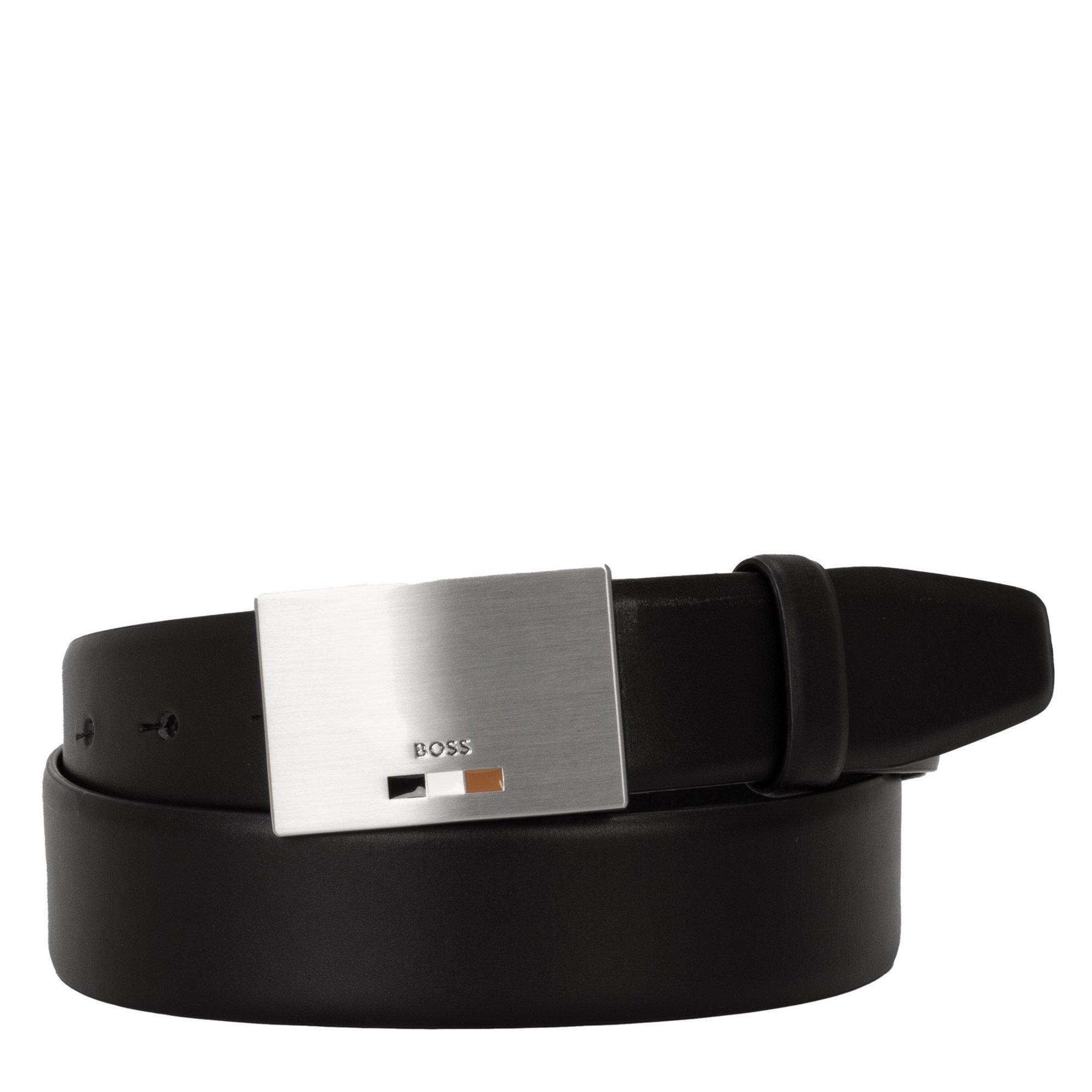 Black 001 - Boss - Men's Strom Icon Leather Belt - 1