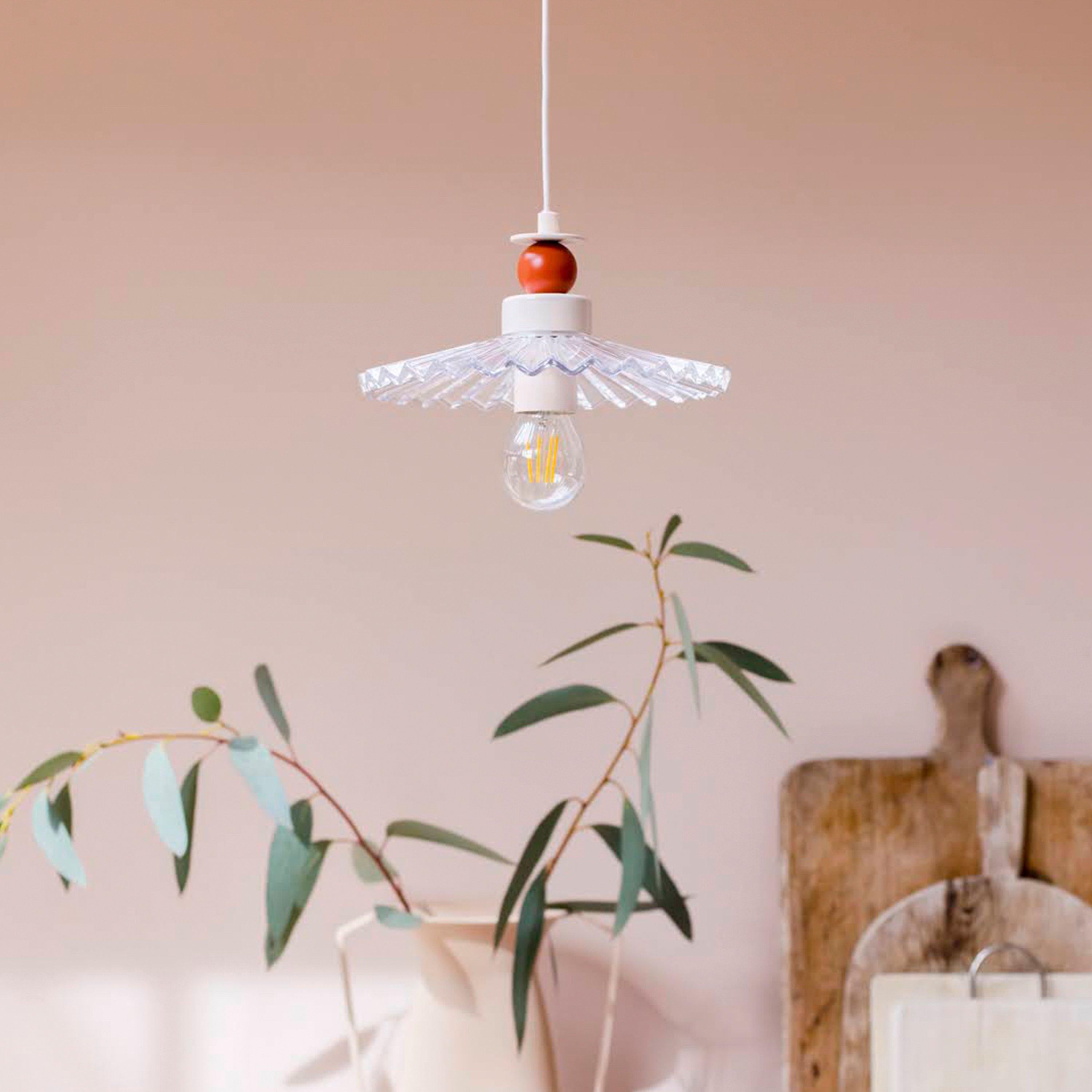 Clear Red - houseof - Ribbed Pendant Ceiling Light - 3