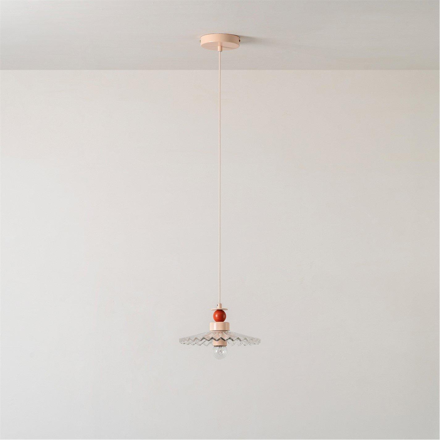 Clear Red - houseof - Ribbed Pendant Ceiling Light - 4