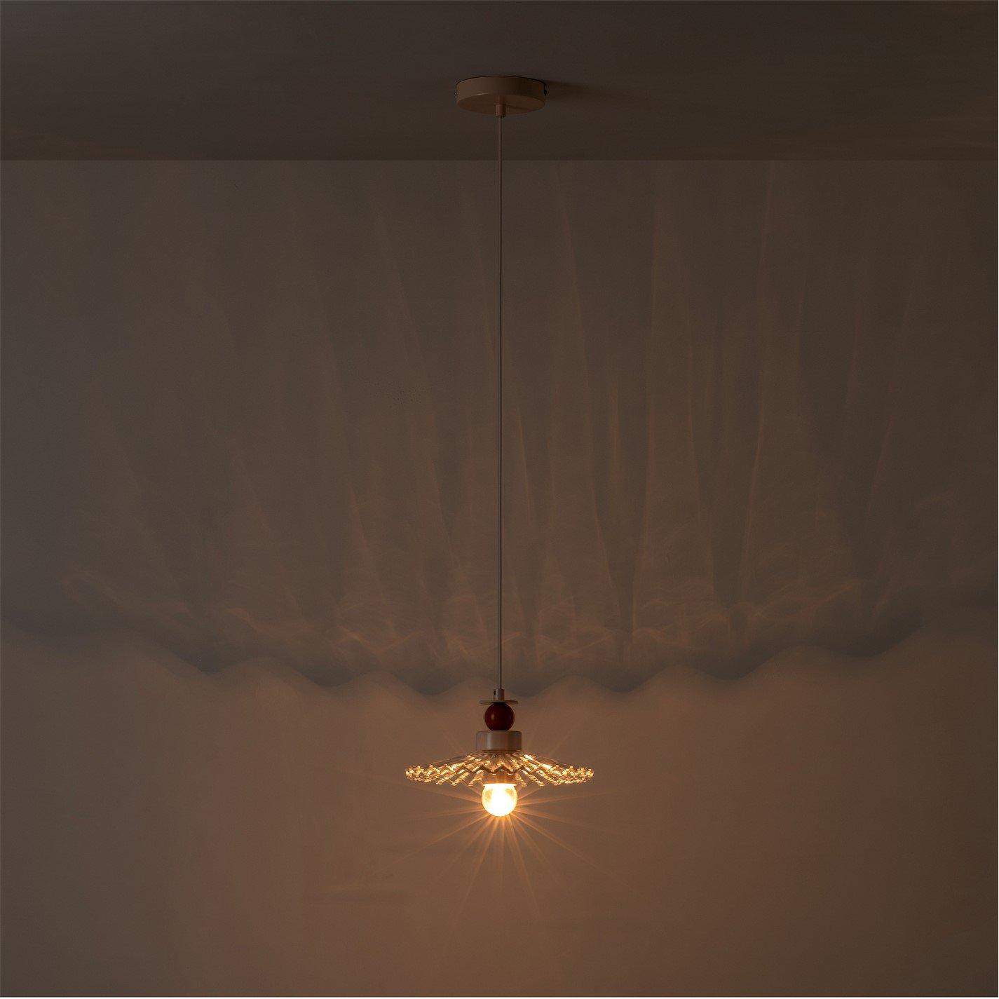 Clear Red - houseof - Ribbed Pendant Ceiling Light - 7