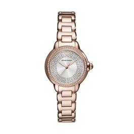 Emporio Armani Three Hand Rose Gold Tone Stainless Steel Watch AR11633