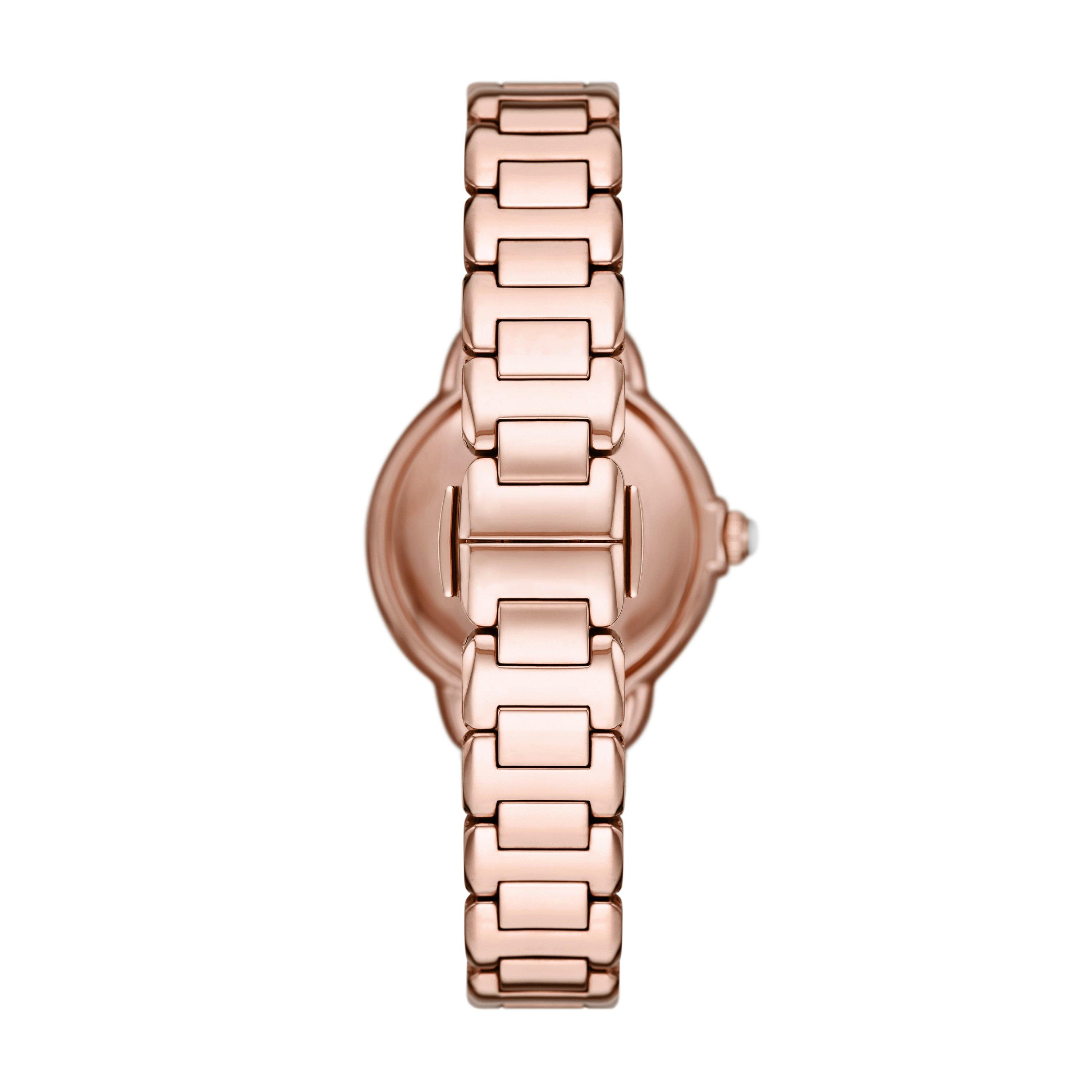 Rose /Silver - Emporio Armani - Emporio Armani Three-Hand Rose Gold-Tone Stainless Steel Watch AR11633 - 3