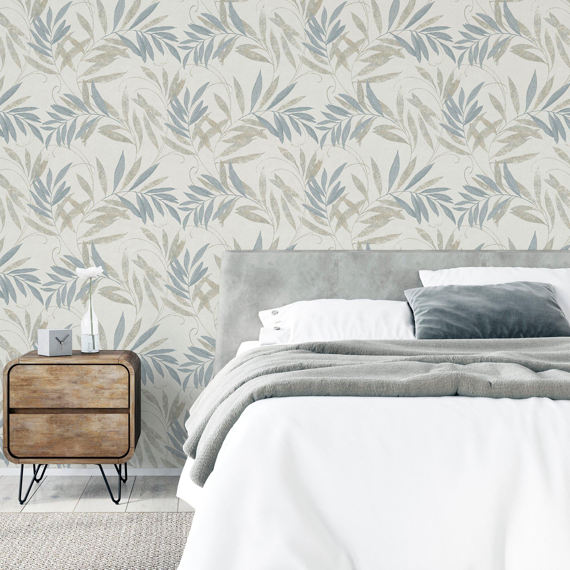 Neutral & Grey - Arthouse - Luxury Leaf Natural Grey sw6 - 6