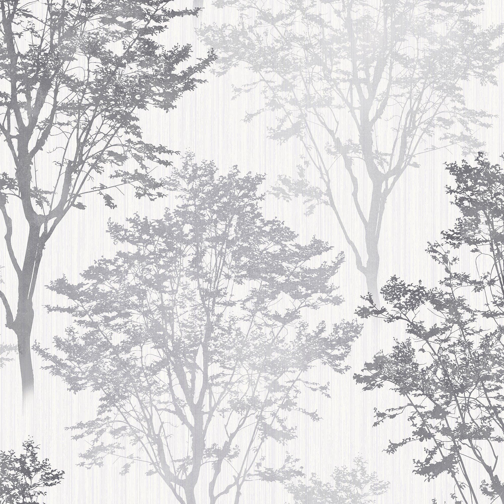 Arthouse  Wildwood Mono Wallpaper - Grey