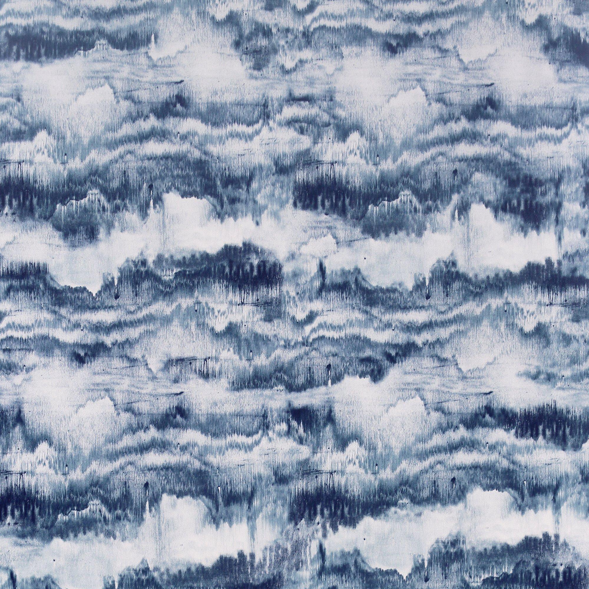 Navy - Arthouse - Painted Canvas Navy Wallpaper - 1