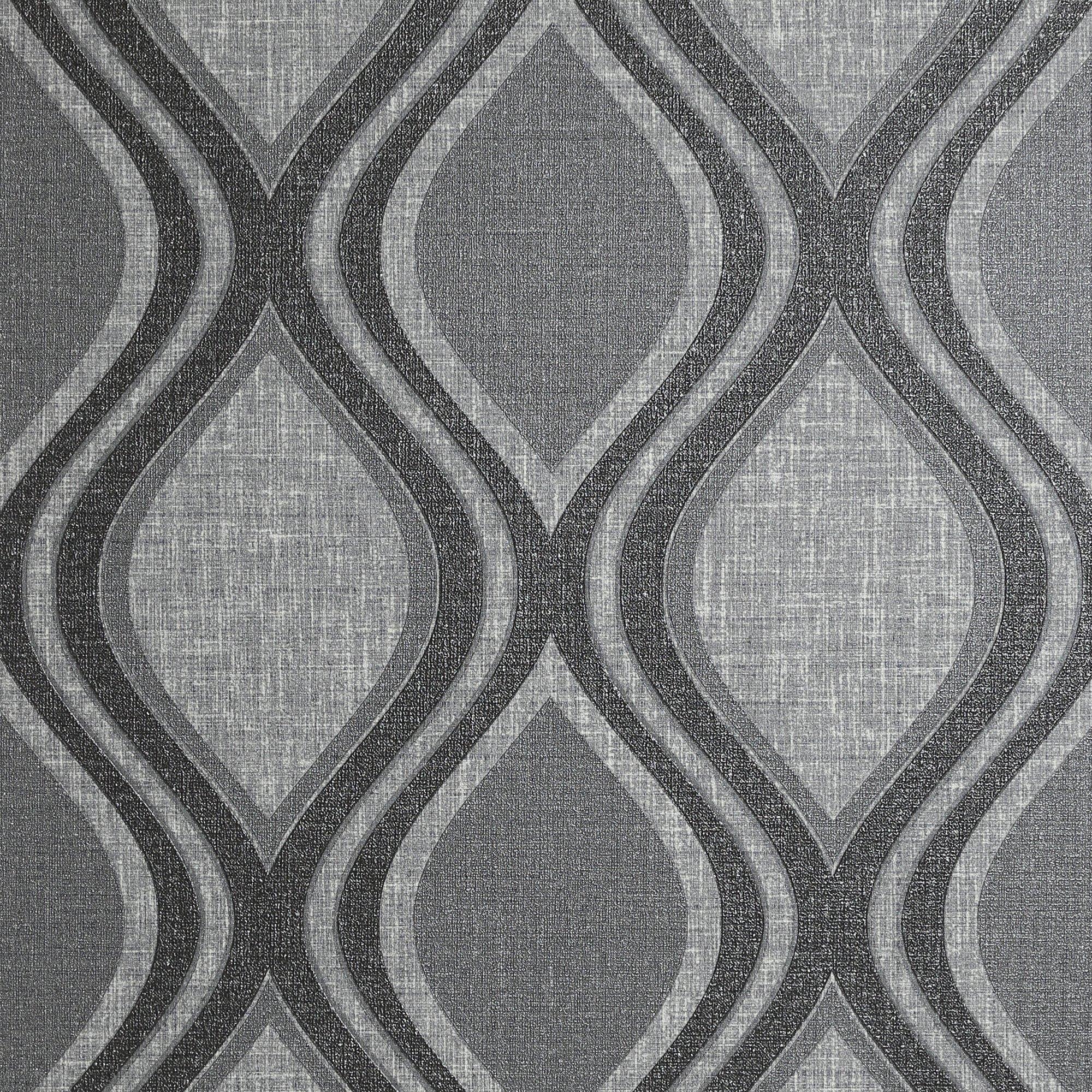 Arthouse  Curve Wallpaper Charcoal