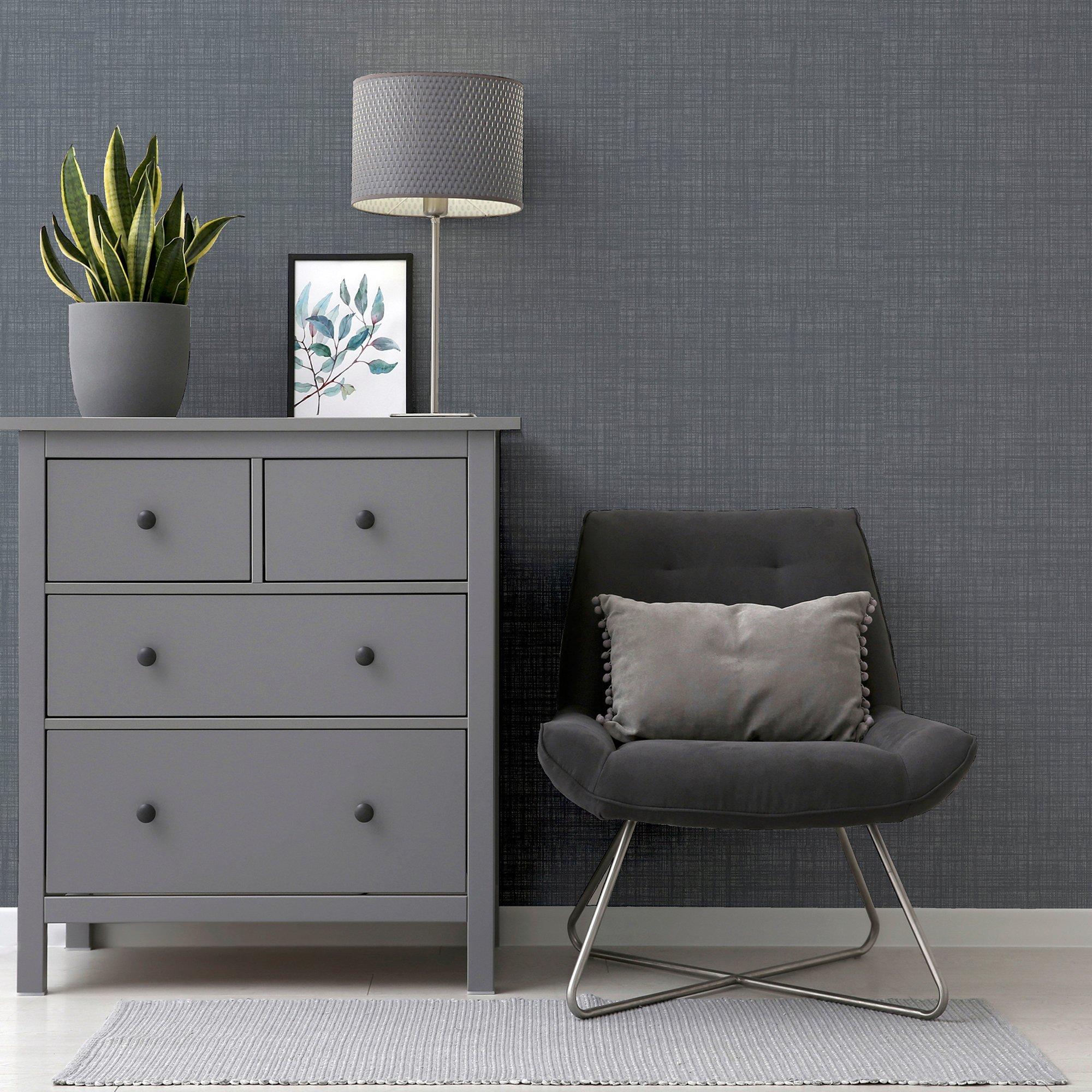 Grey - Arthouse - Weave Texture Dark Grey sw12 - 3