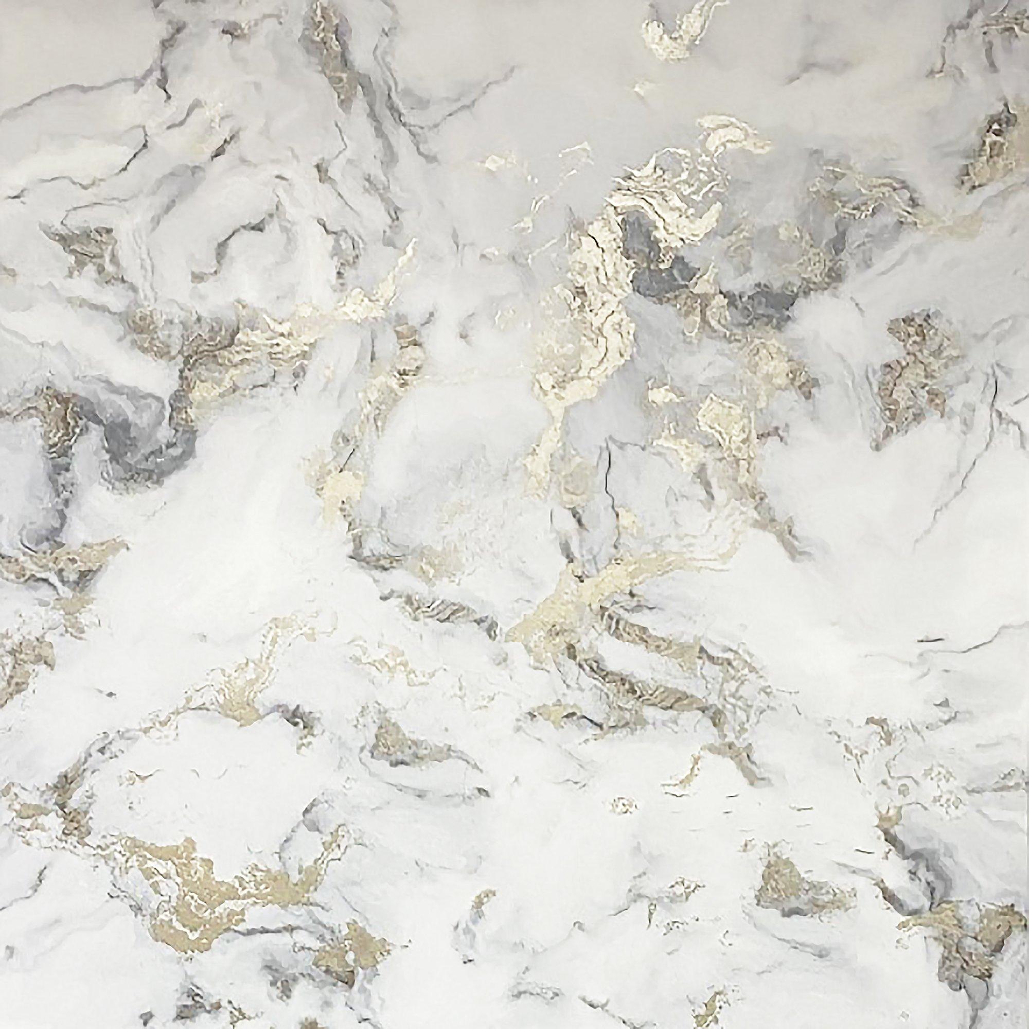 Grey & Gold - Arthouse - Bahia Marble Mono Gold Wallpaper - 1