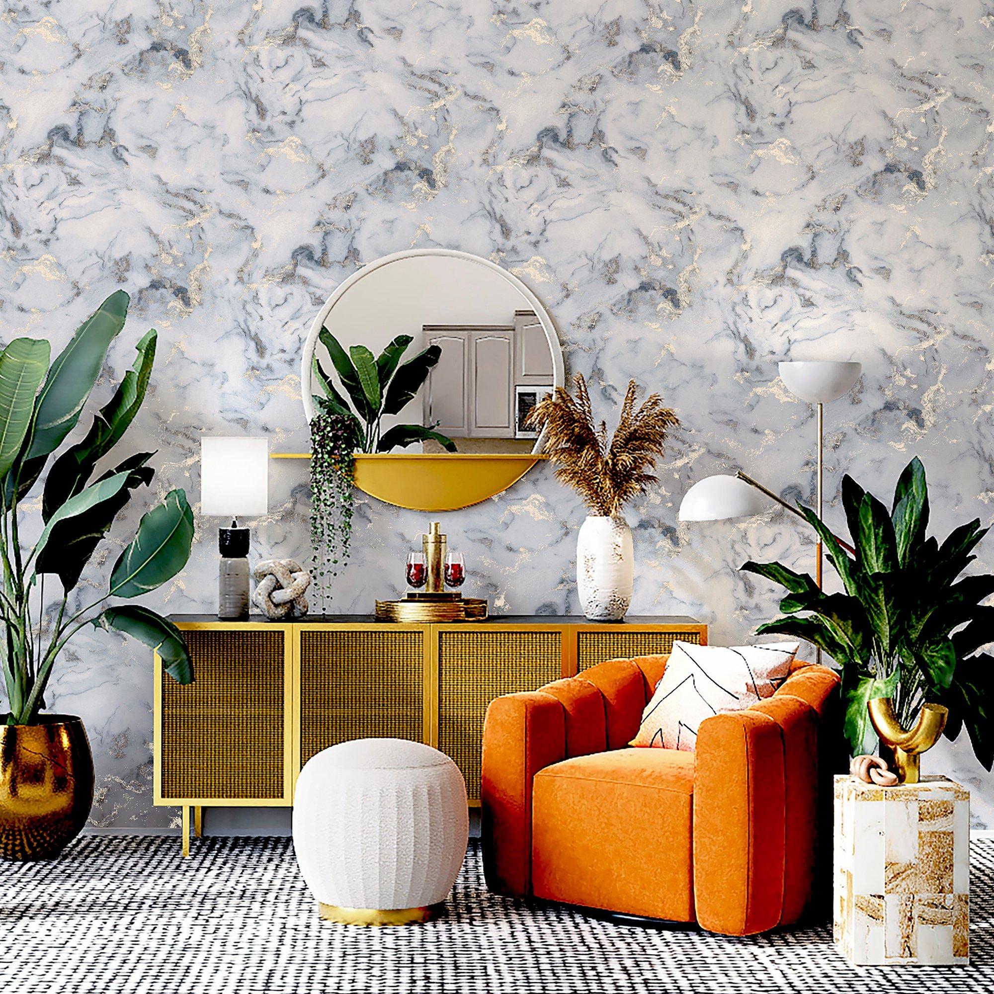 Grey & Gold - Arthouse - Bahia Marble Mono Gold sw12 - 6