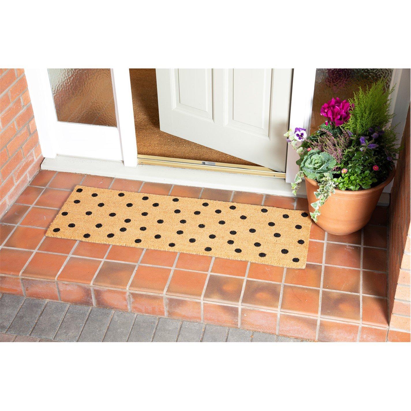 Arthouse  Astley Printed Totally Dotty Pvc Backed Coir 40X12 - Black