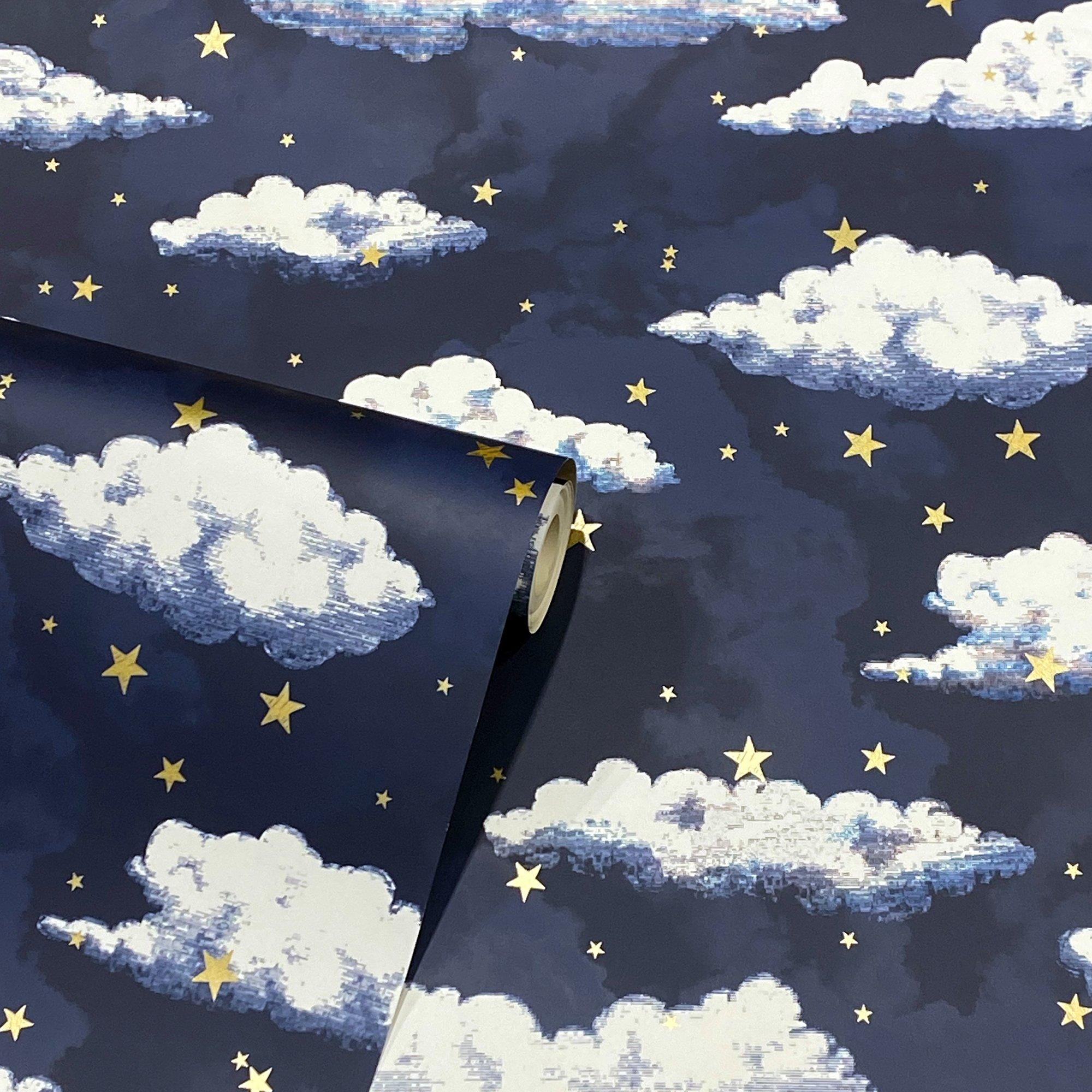 Navy - Arthouse - Stars And Clouds Navy sw12 - 2
