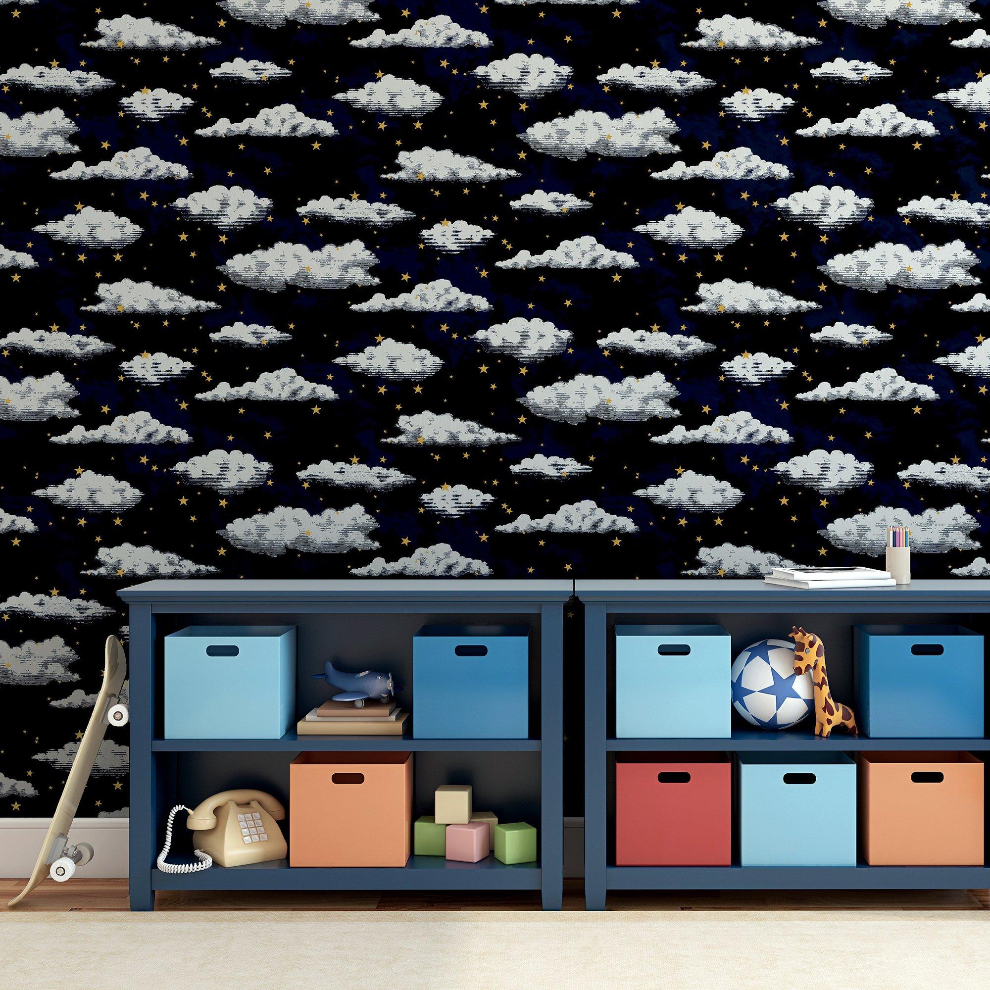 Navy - Arthouse - Stars And Clouds Navy sw12 - 5