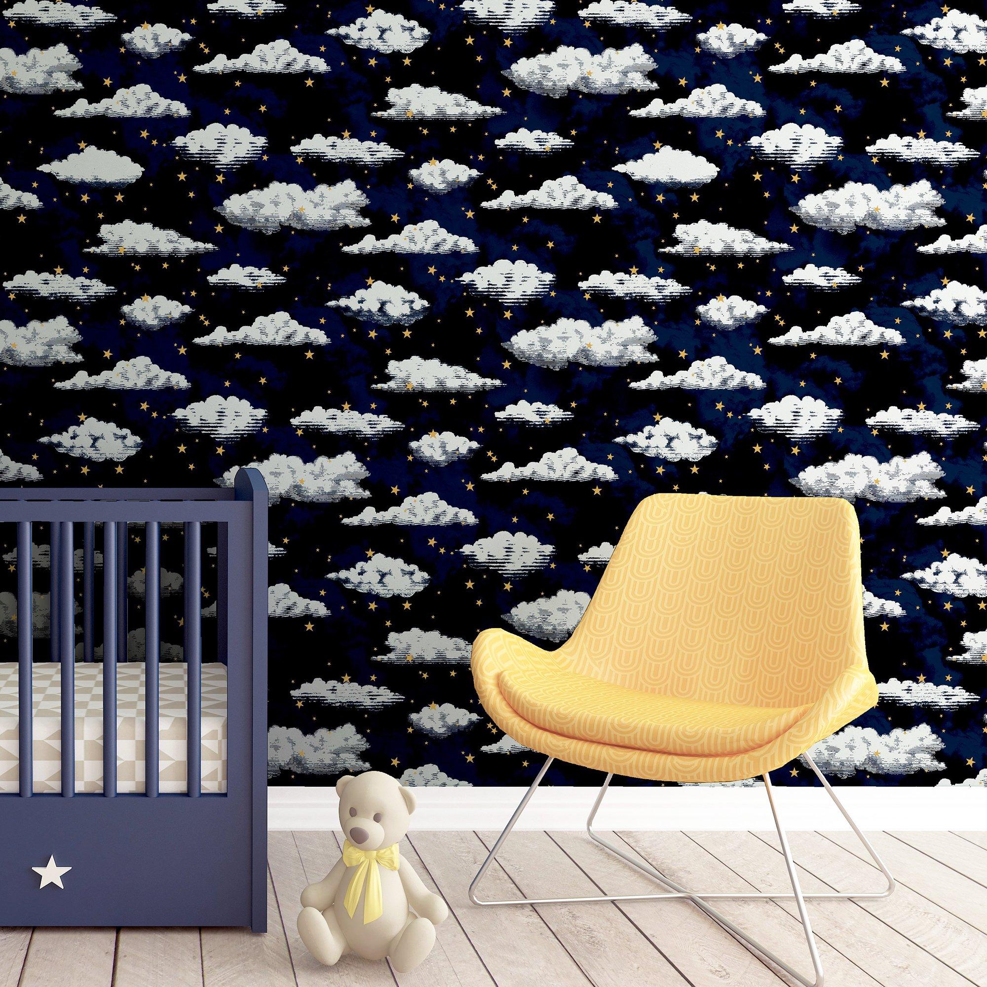 Navy - Arthouse - Stars And Clouds Navy sw12 - 6