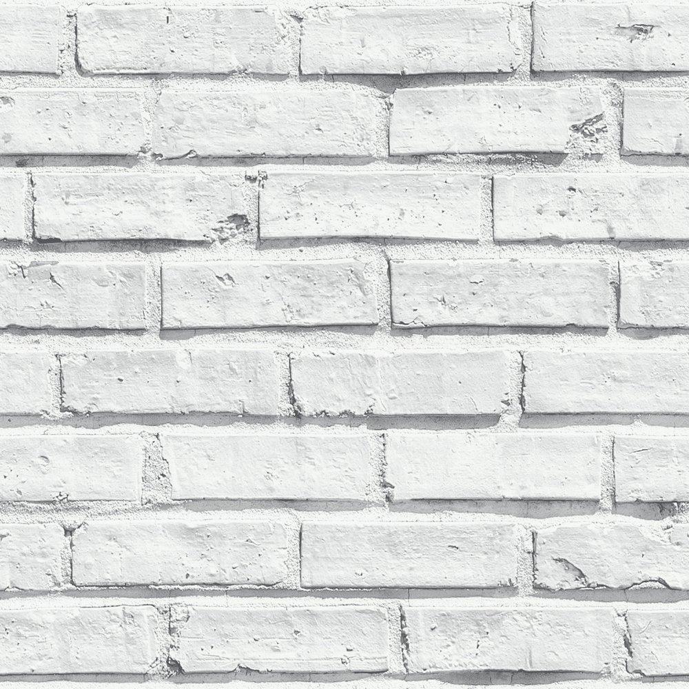 Arthouse  White/Off White Brick Wallpaper