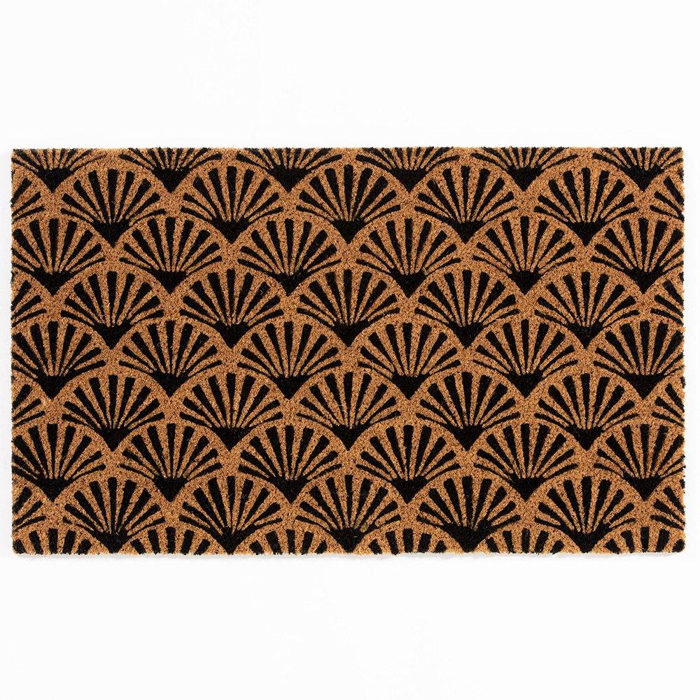 Black - Arthouse - Astley Scallop Deco Latex Backed Coir 45x75cm Blac - 1