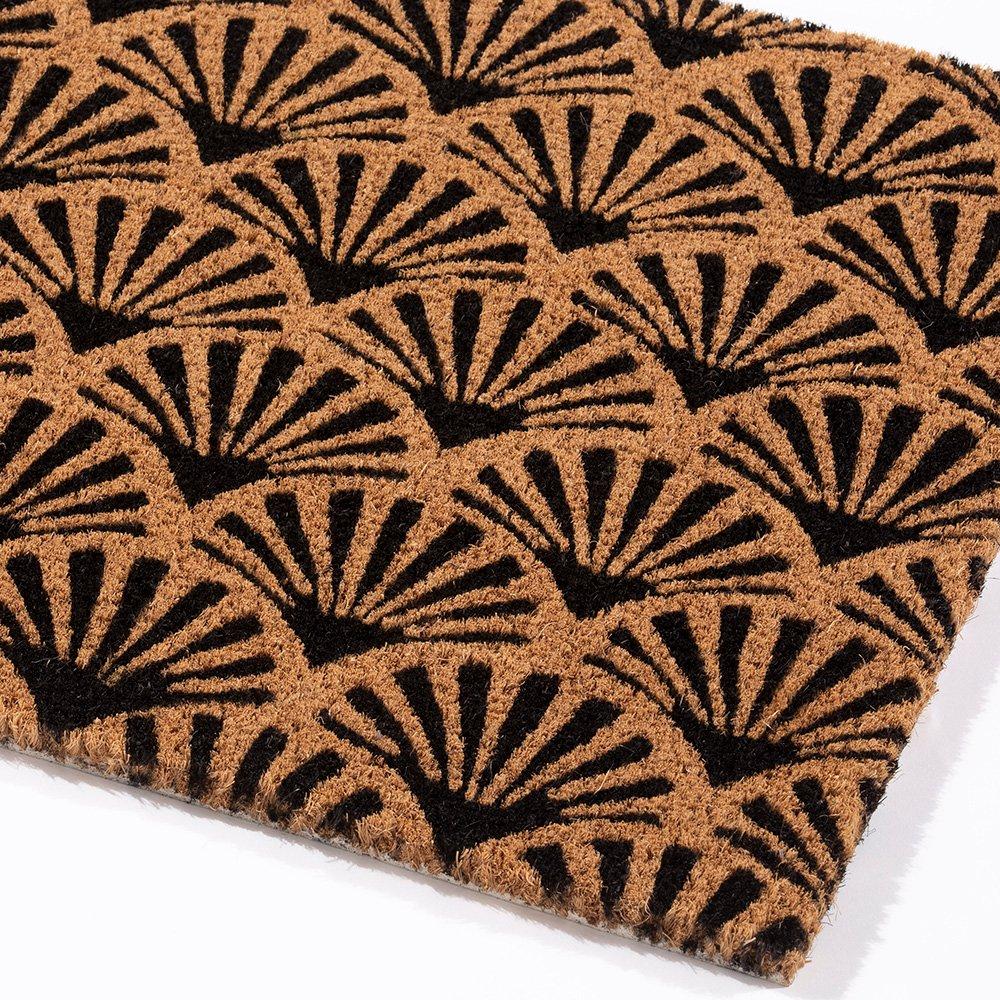 Black - Arthouse - Astley Scallop Deco Latex Backed Coir 45x75cm Blac - 2