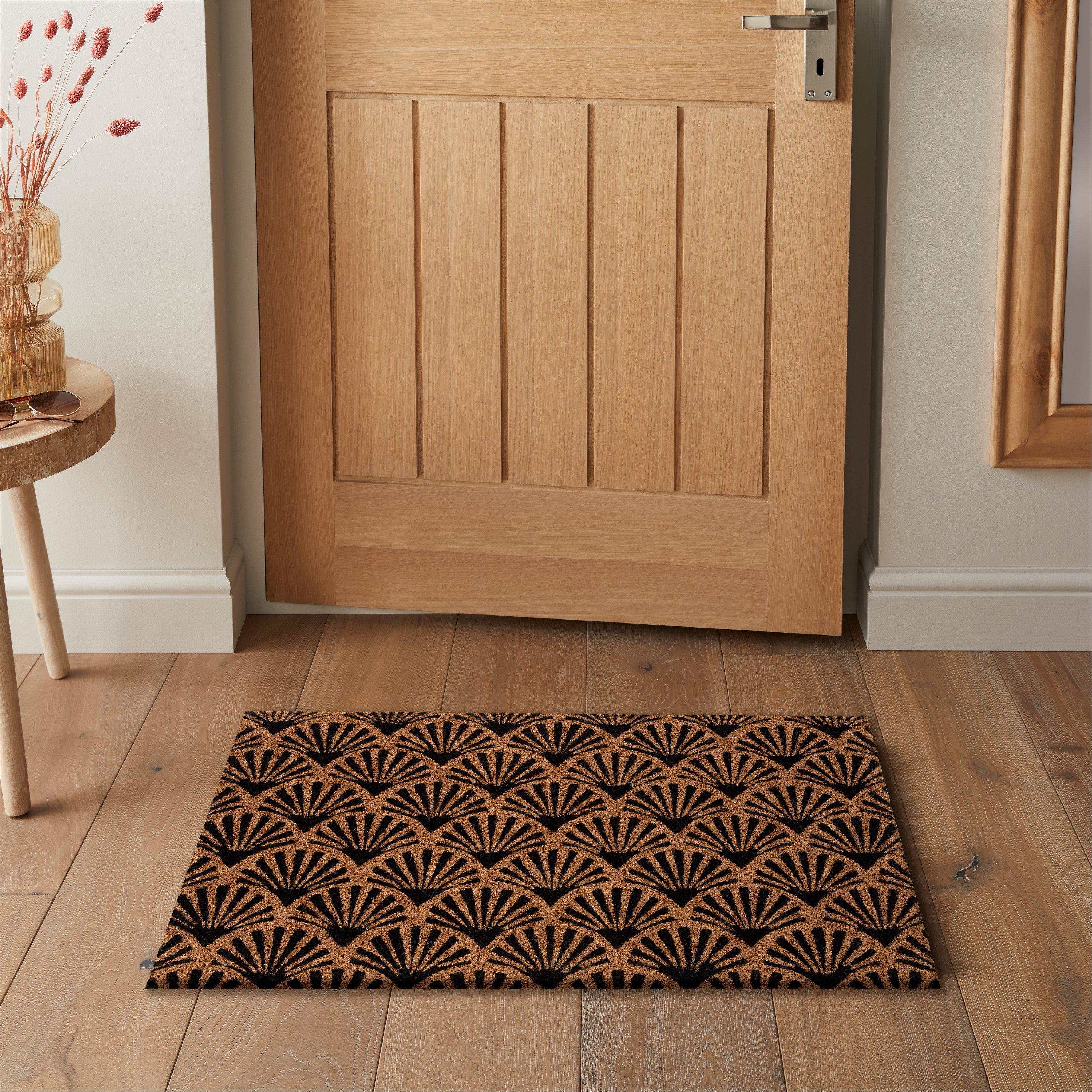 Black - Arthouse - Astley Scallop Deco Latex Backed Coir 45x75cm Blac - 6