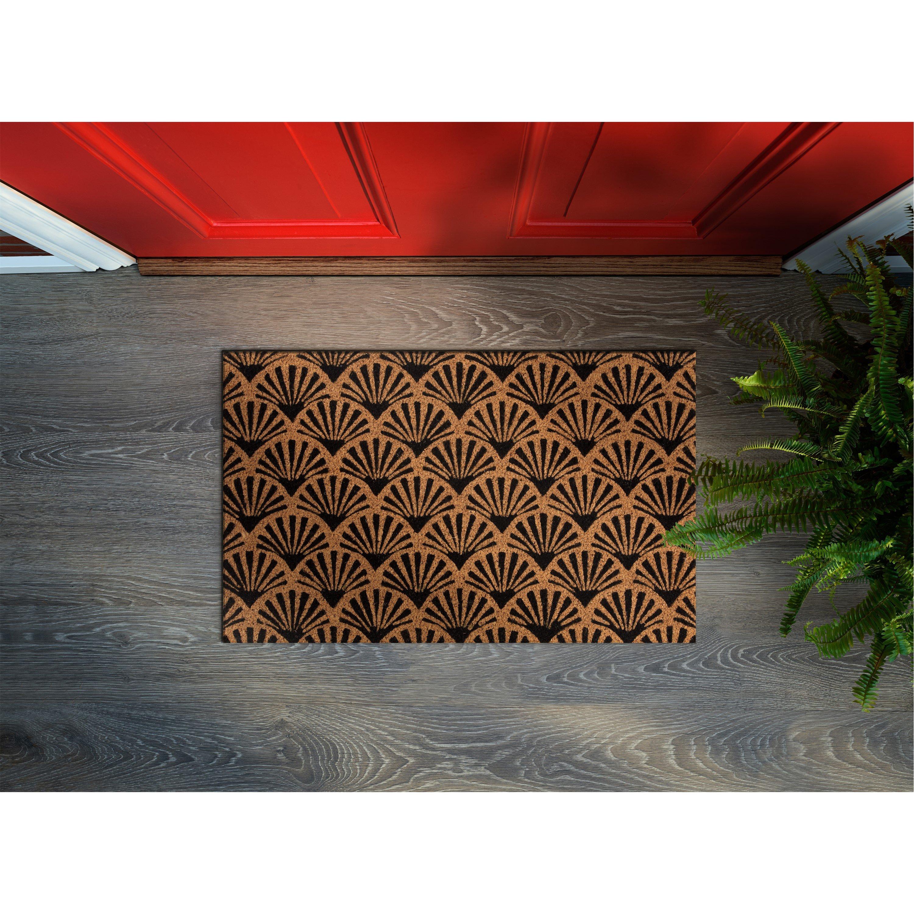 Black - Arthouse - Astley Scallop Deco Latex Backed Coir 45x75cm Blac - 7