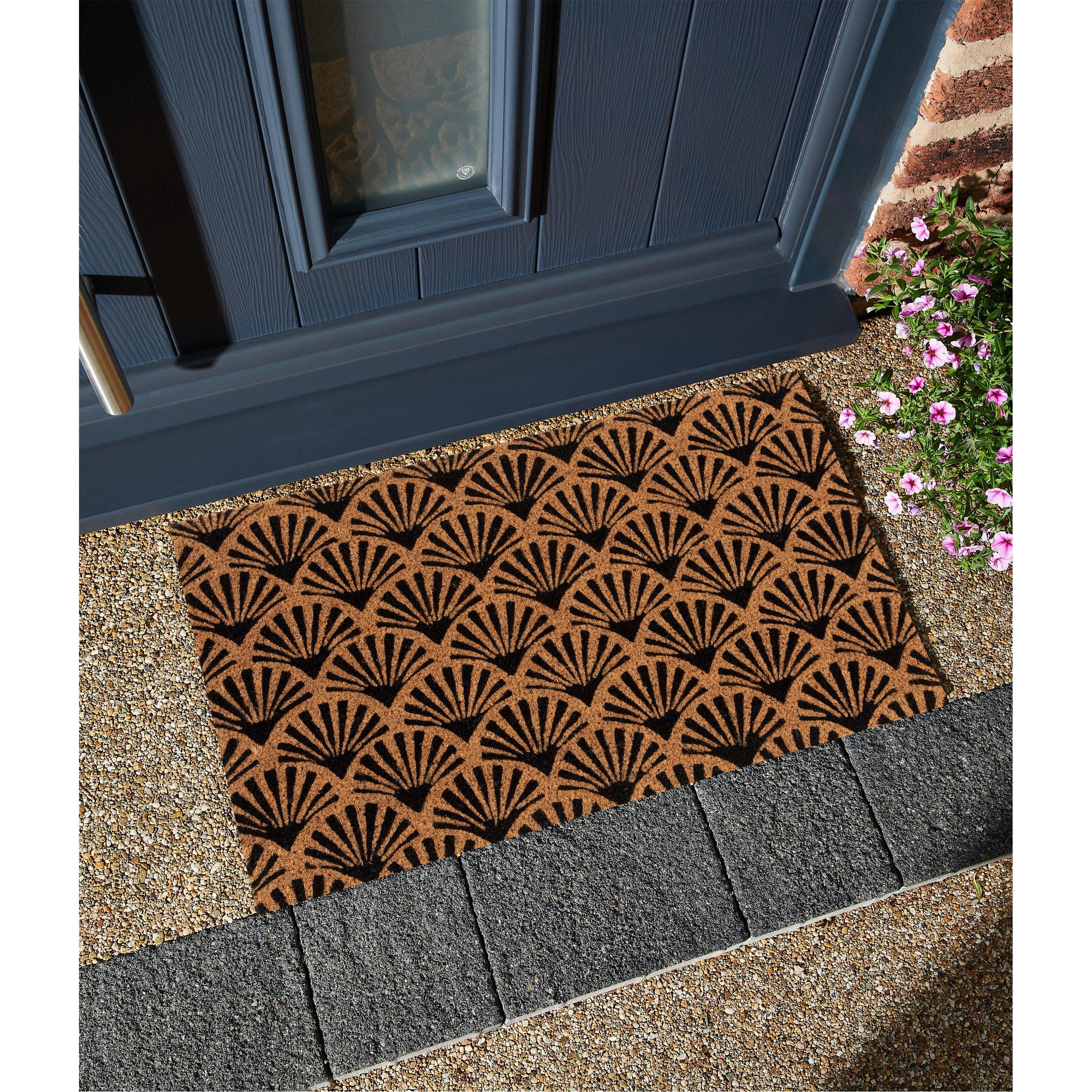 Black - Arthouse - Astley Scallop Deco Latex Backed Coir 45x75cm Blac - 8