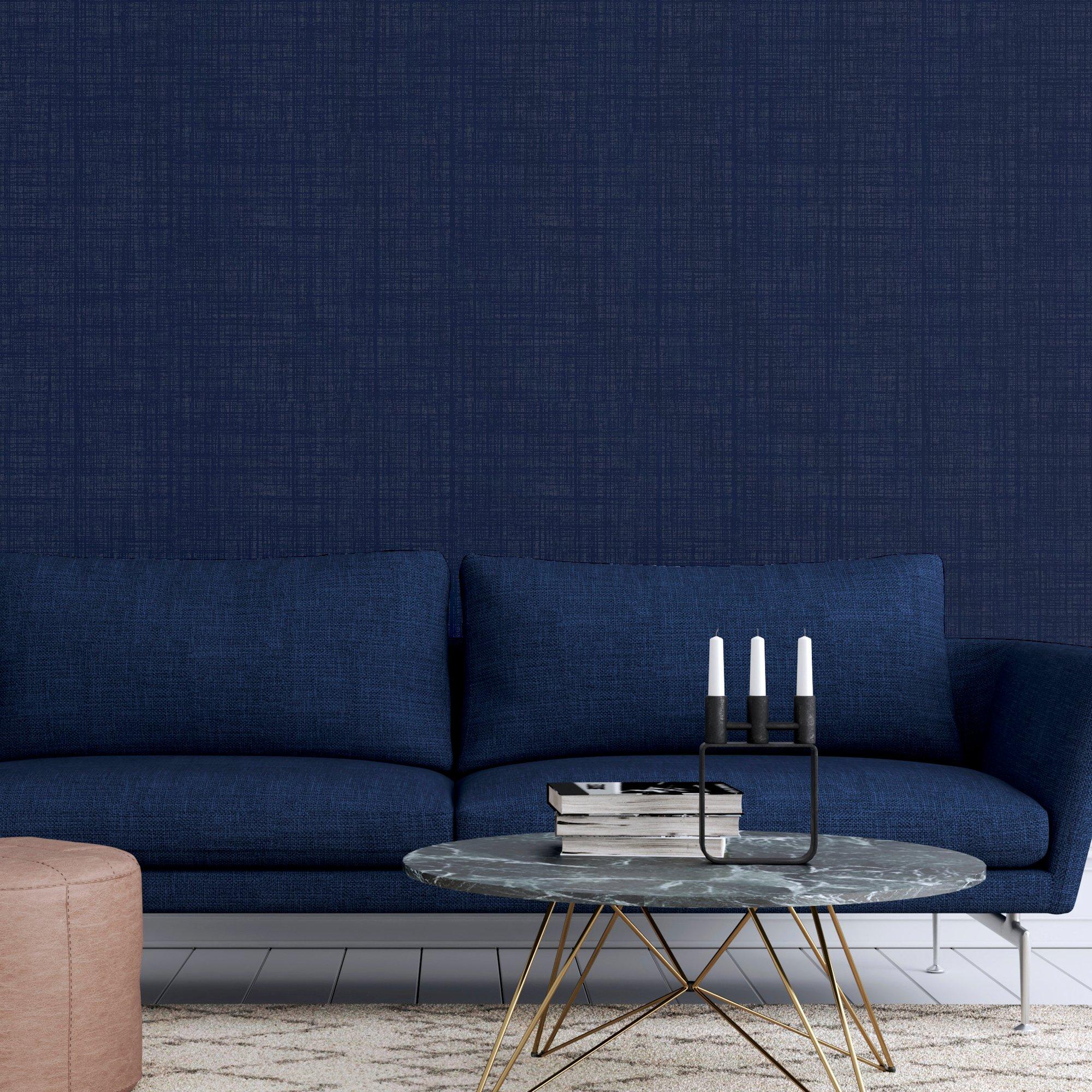 Navy - Arthouse - Weave Texture Navy sw12 - 4