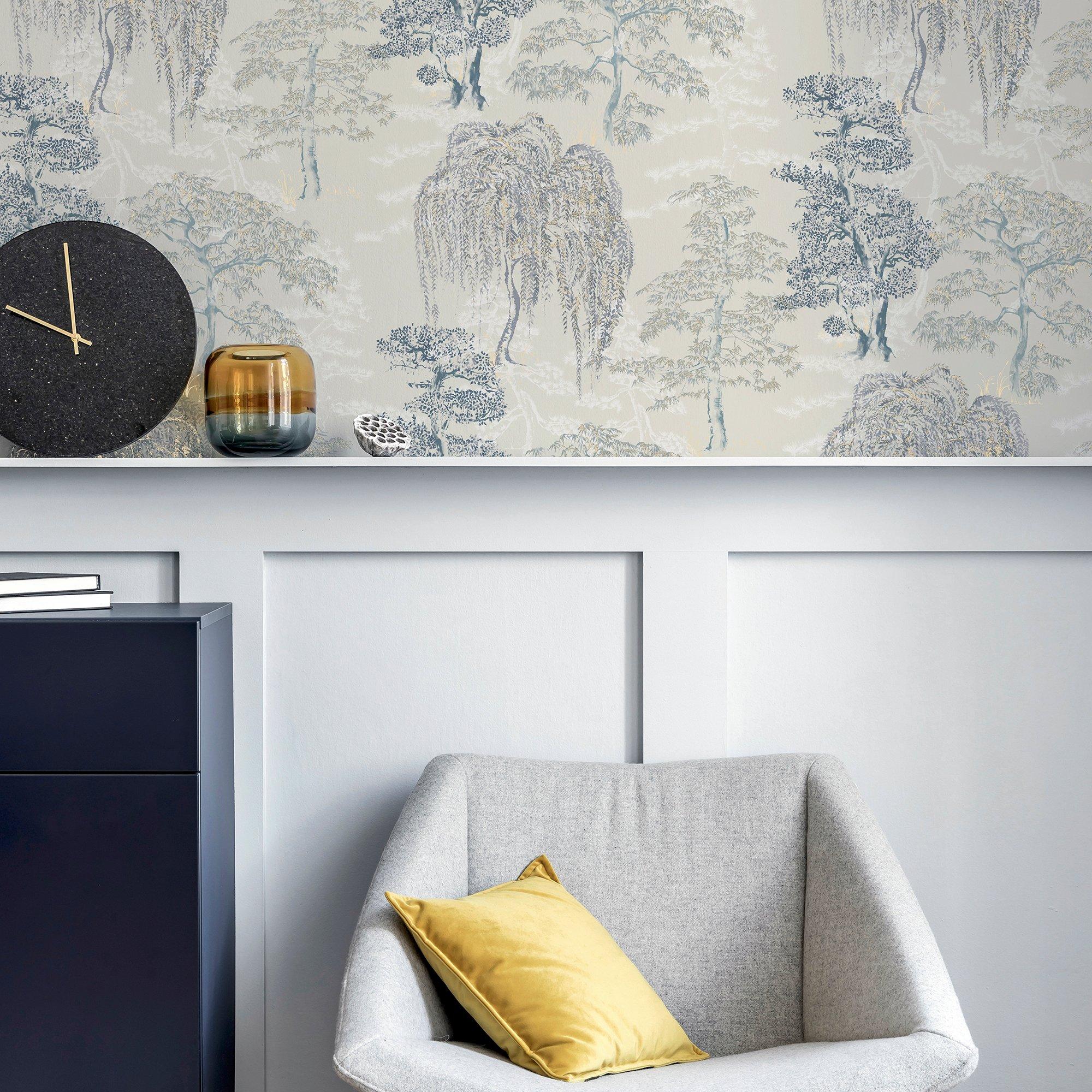 Blue - Arthouse - Oriental Garden Soft Blue sw12 - 4