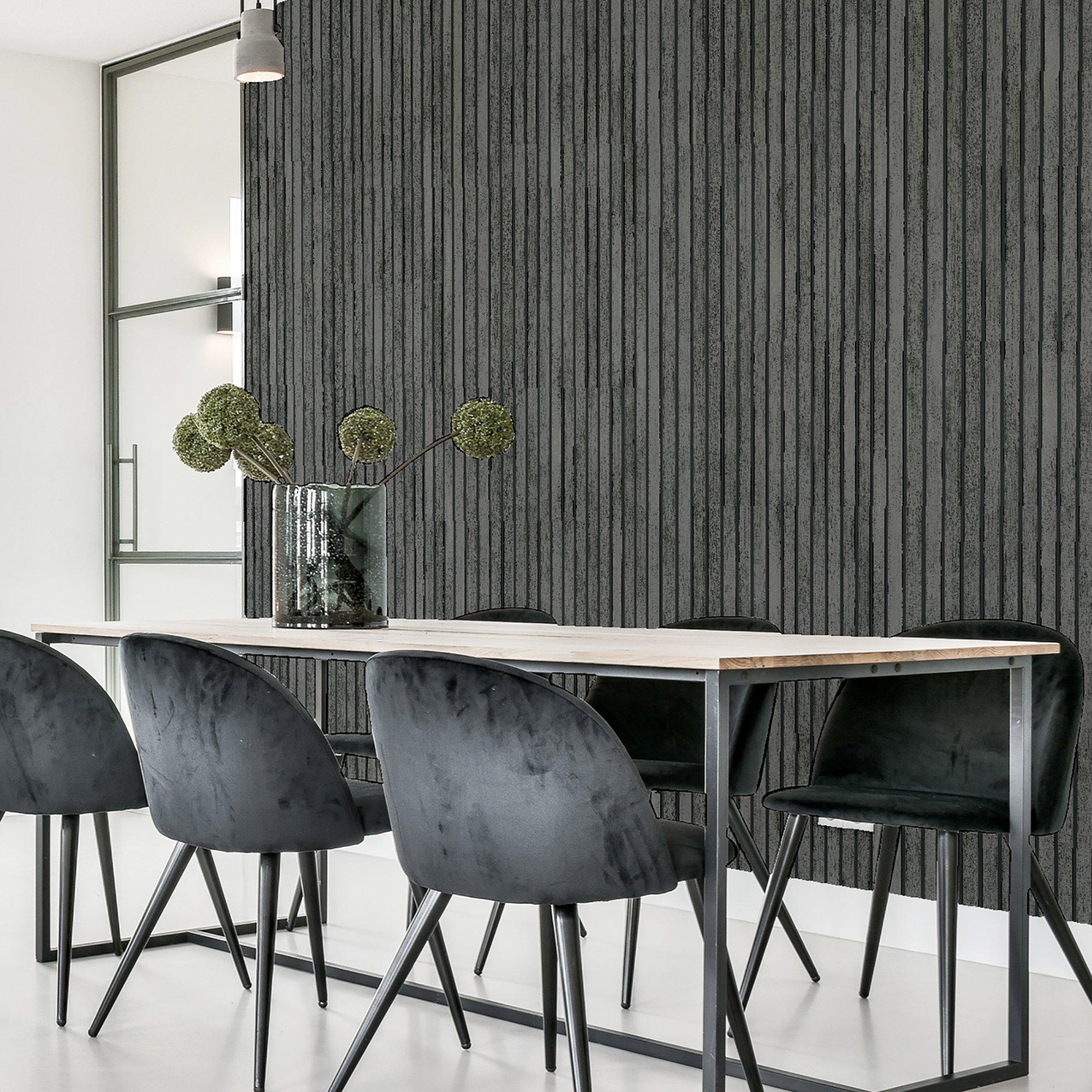 Grey - Arthouse - Wood Slats Charcoal Grey sw12 - 7
