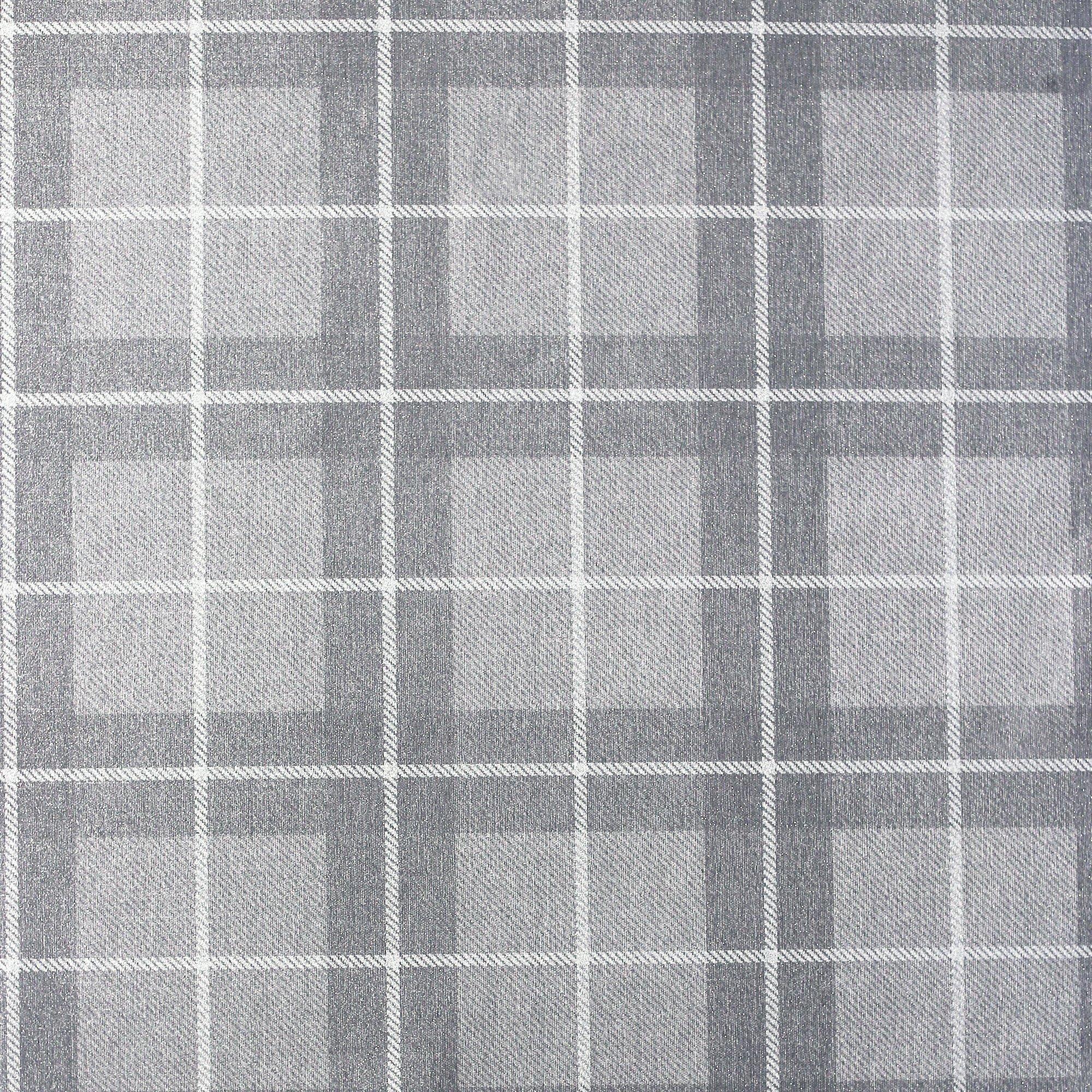 Grey & Silver - Arthouse - Heritage Check Grey/Silver Wallpaper - 1