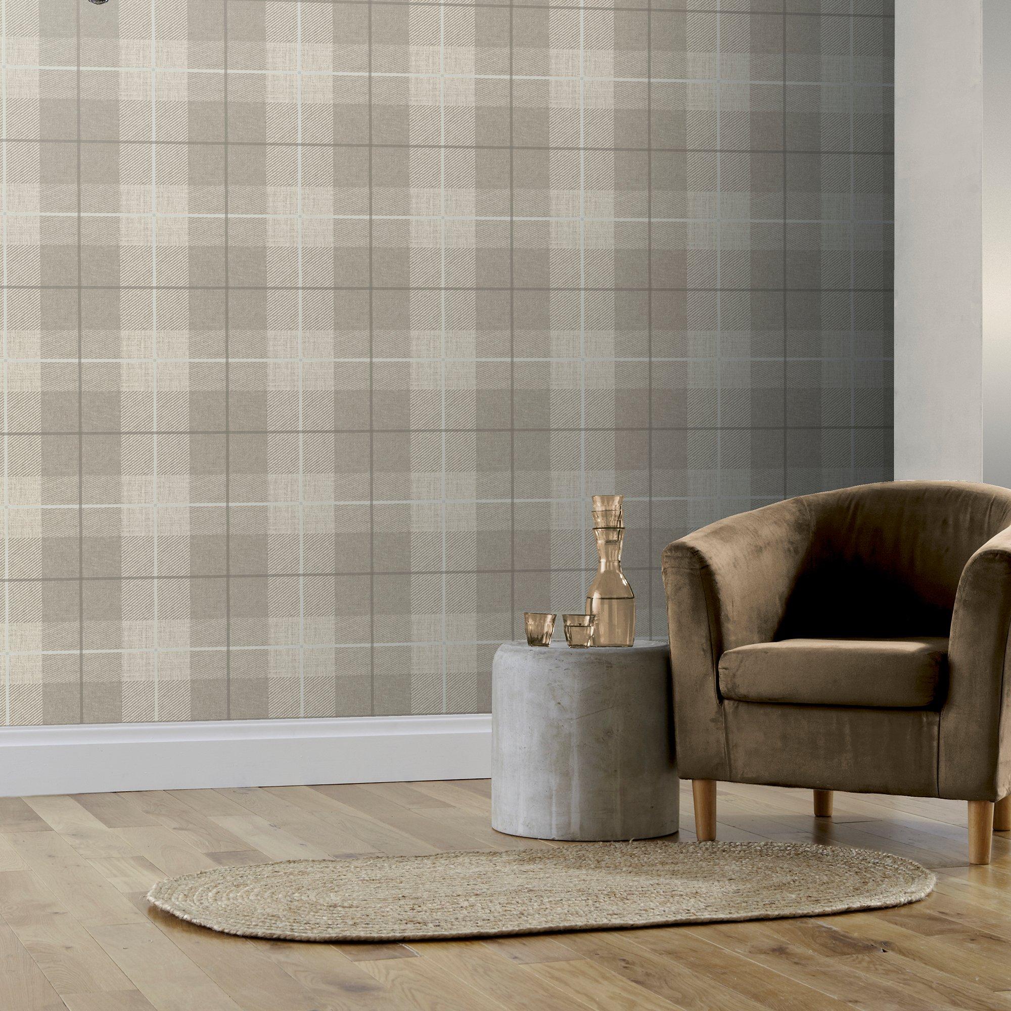 Neutral - Arthouse - Country Tartan Taupe sw6 - 2