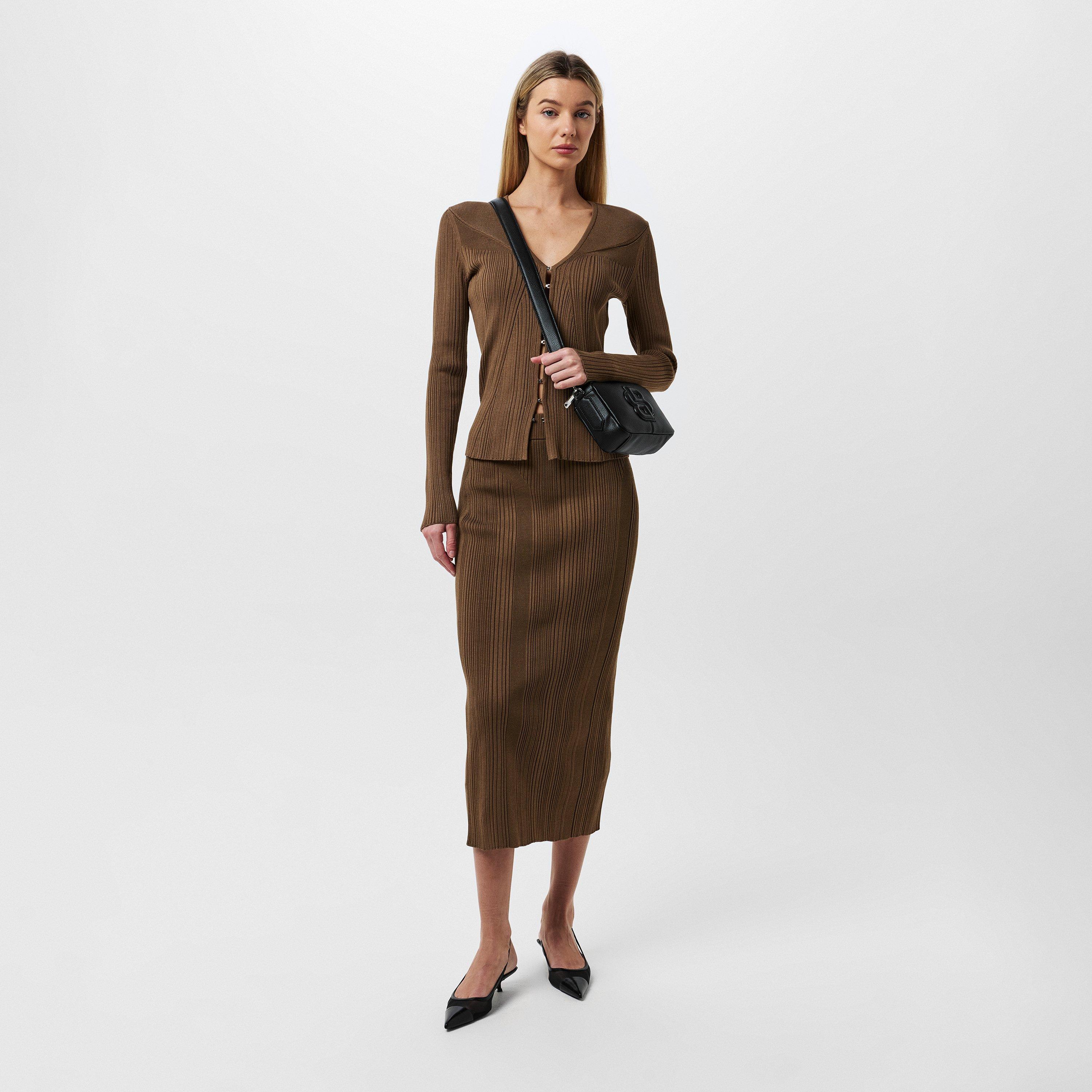 Black - Boss - Women's Anett Premium Grained Crossbody Bag - 5