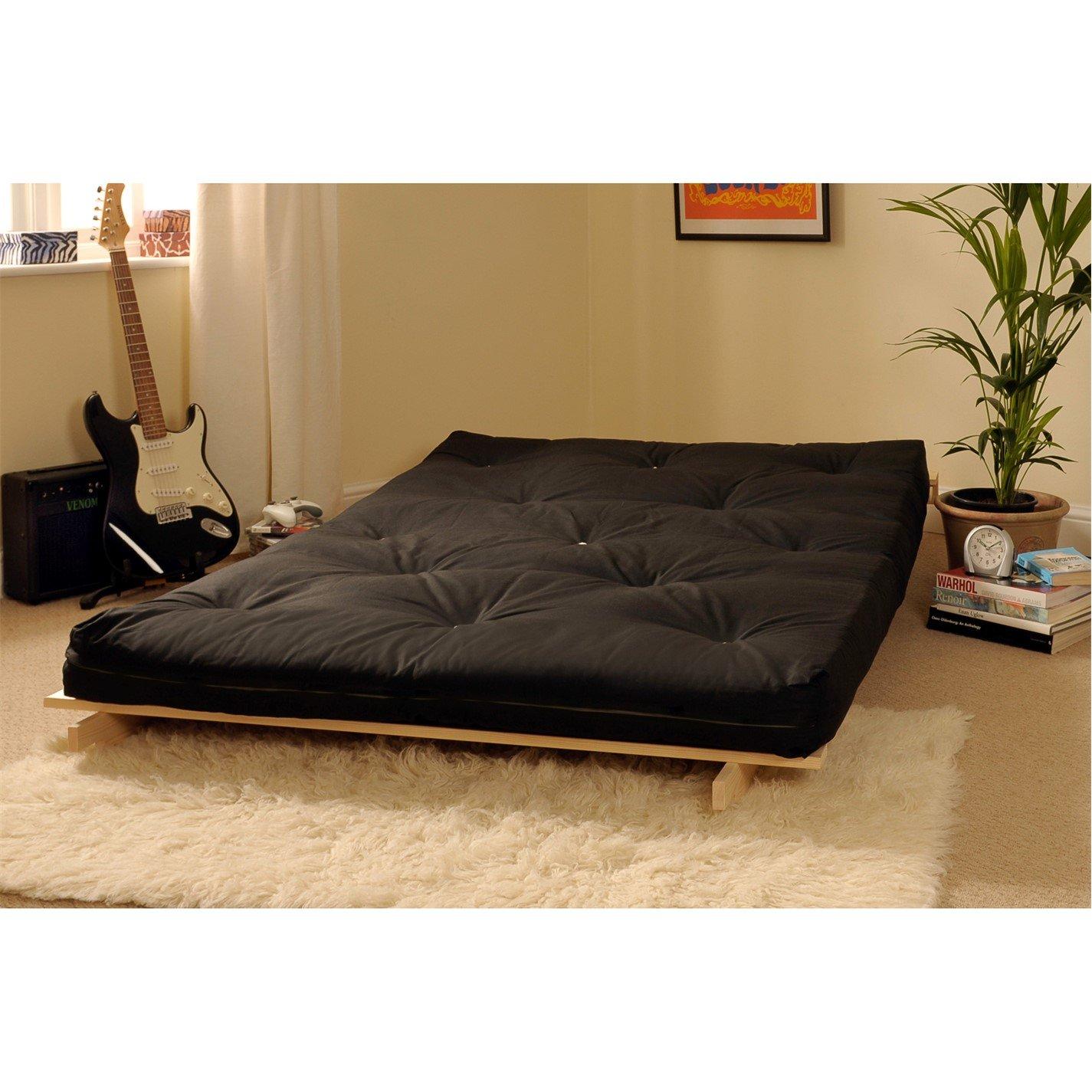 Black - Comfy Living - Wooden Frame Futon with Standard Premium Mattress - 3