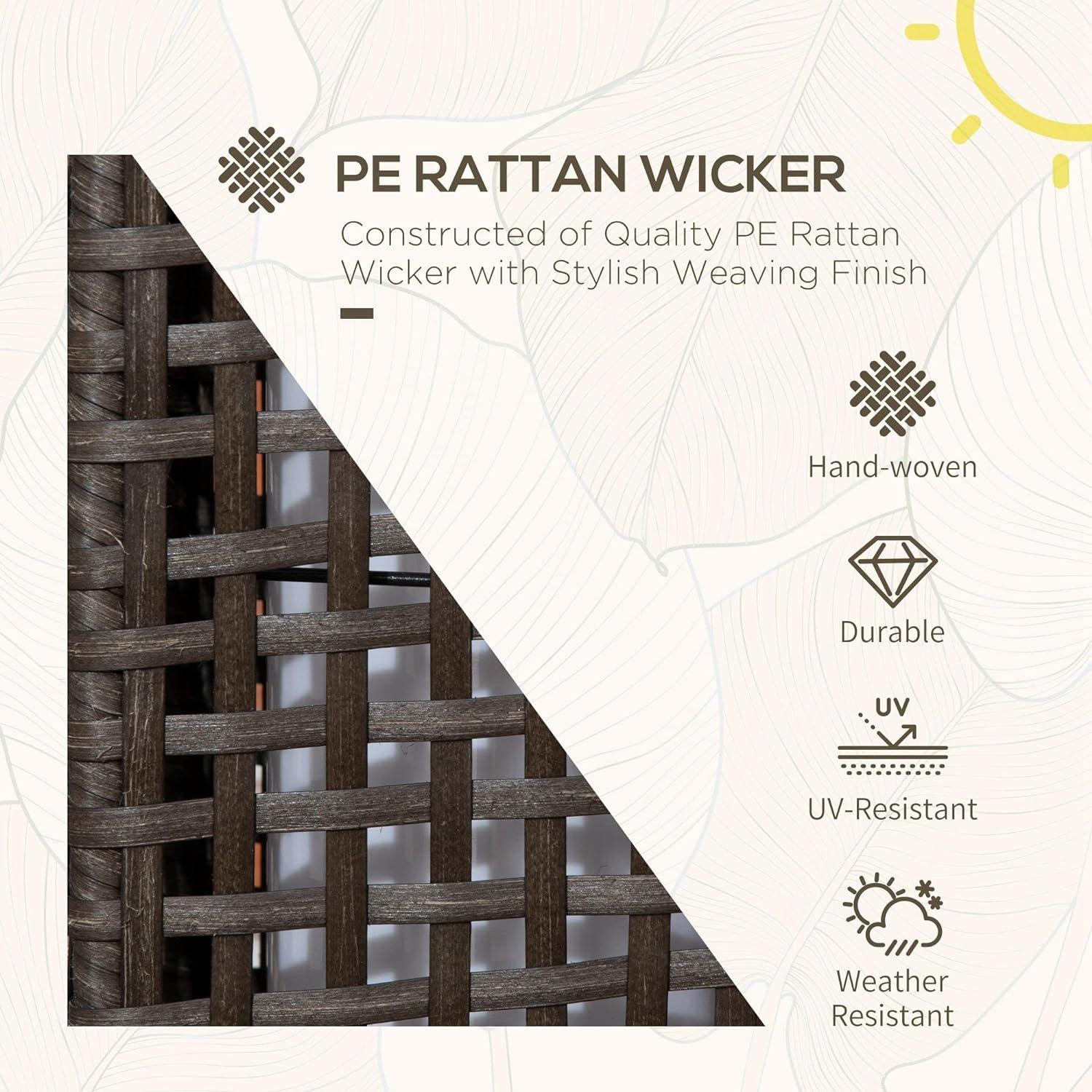 Black - Outsunny - Outdoor Rattan Solar Lantern - 3