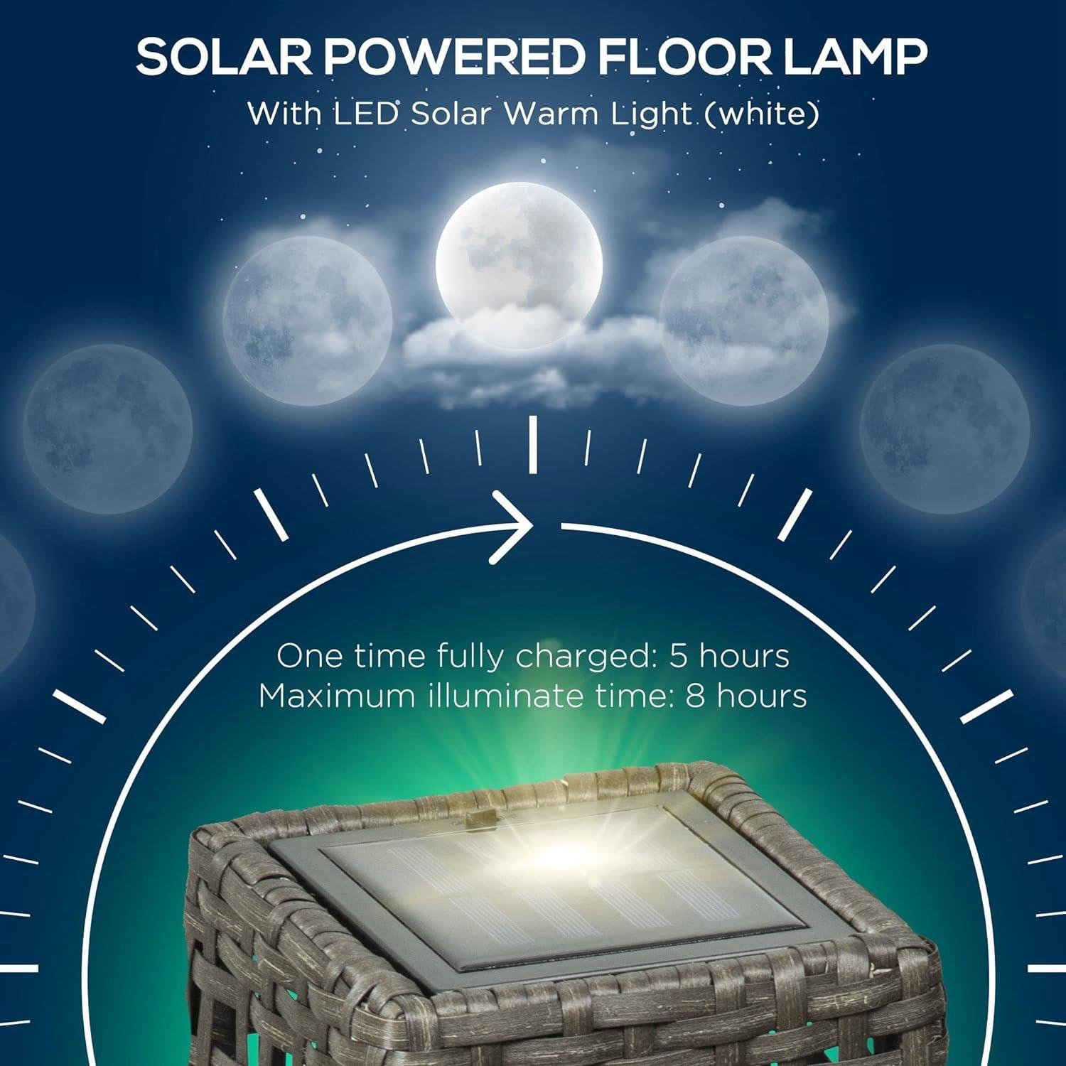 Black - Outsunny - Outdoor Rattan Solar Lantern - 4