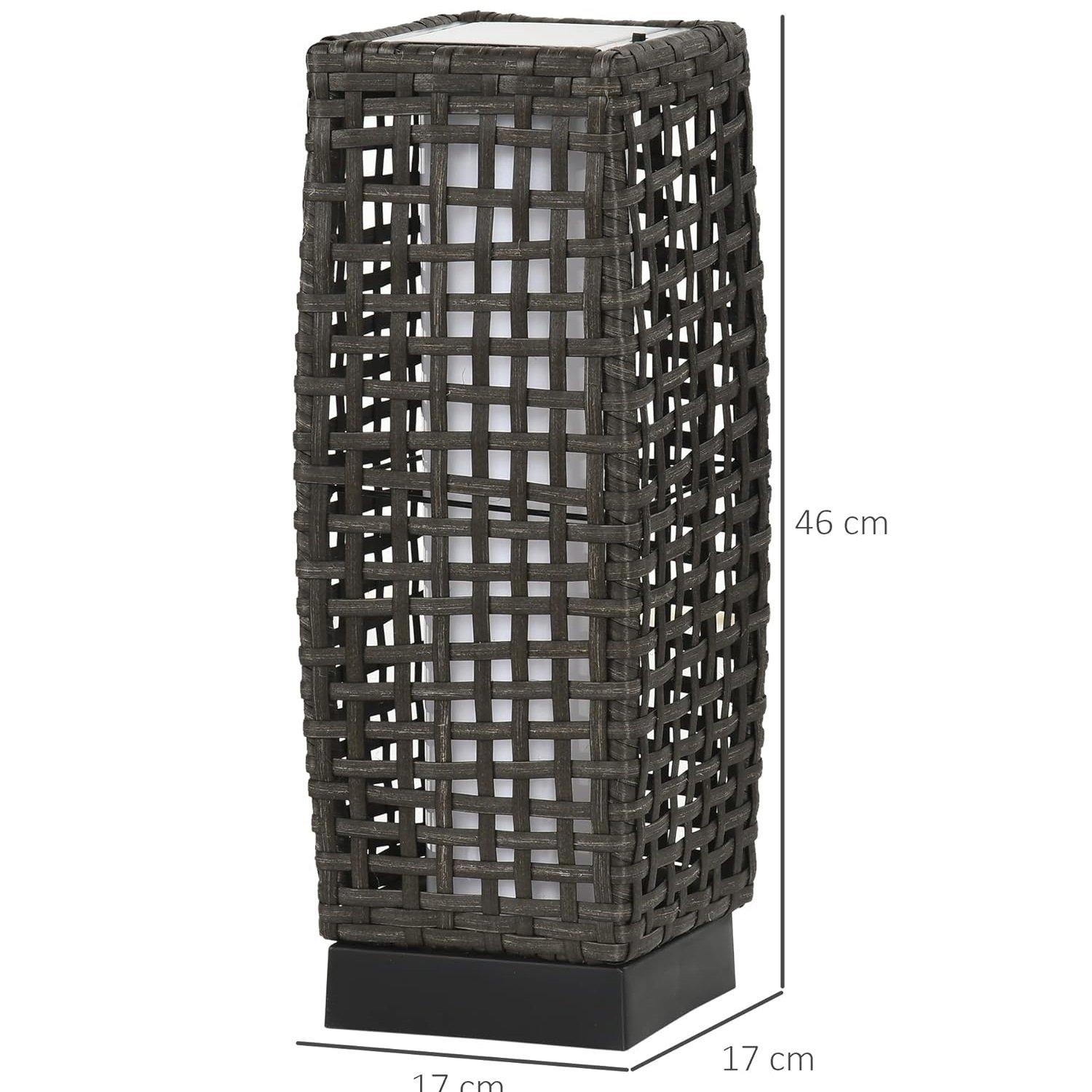 Black - Outsunny - Outdoor Rattan Solar Lantern - 5