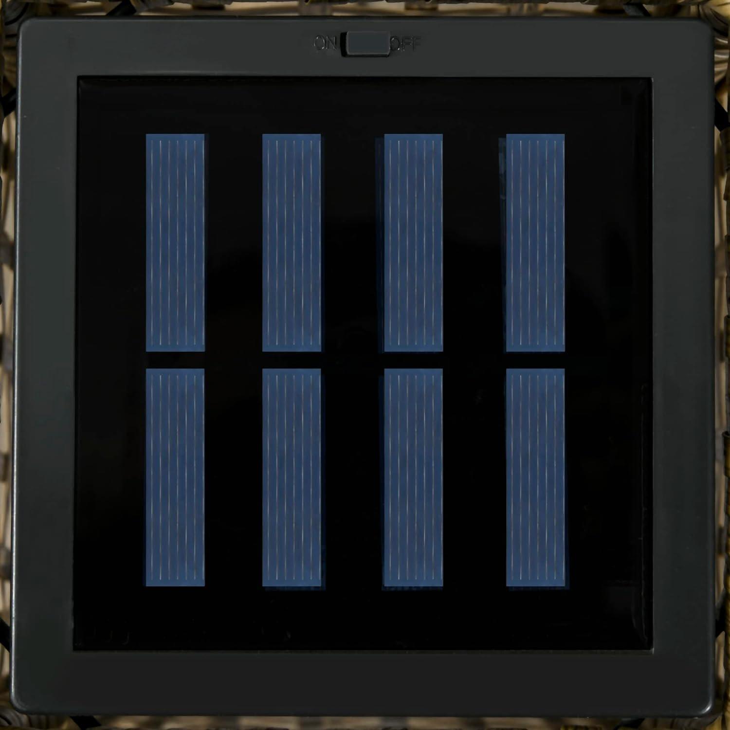 Black - Outsunny - Outdoor Rattan Solar Lantern - 8