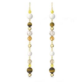 Swarovski Somnia drop earrings, Extra long, Multicolored, Gold tone plated