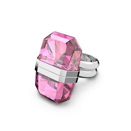 Swarovski Lucent ring, Magnetic closure, Pink, Rhodium plated