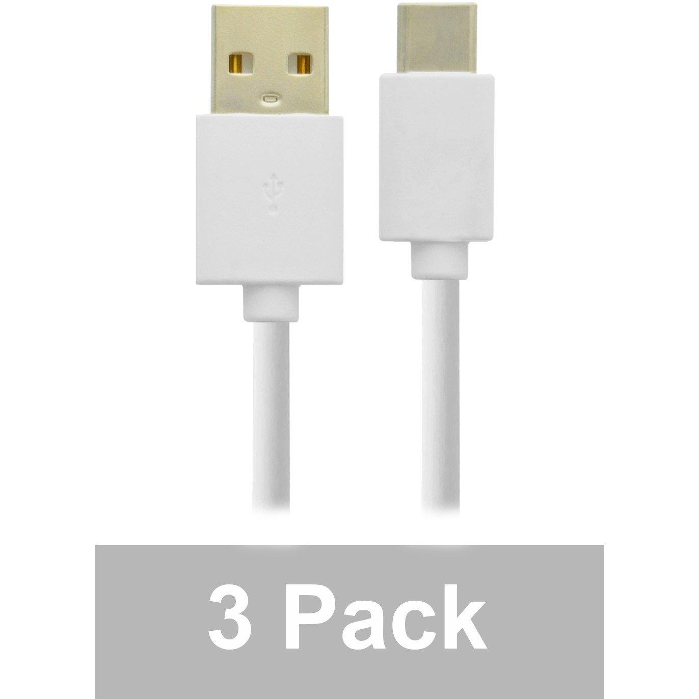 White - Grab N Go - USB A To Type C Cables - 2M - 3 Pack - 1