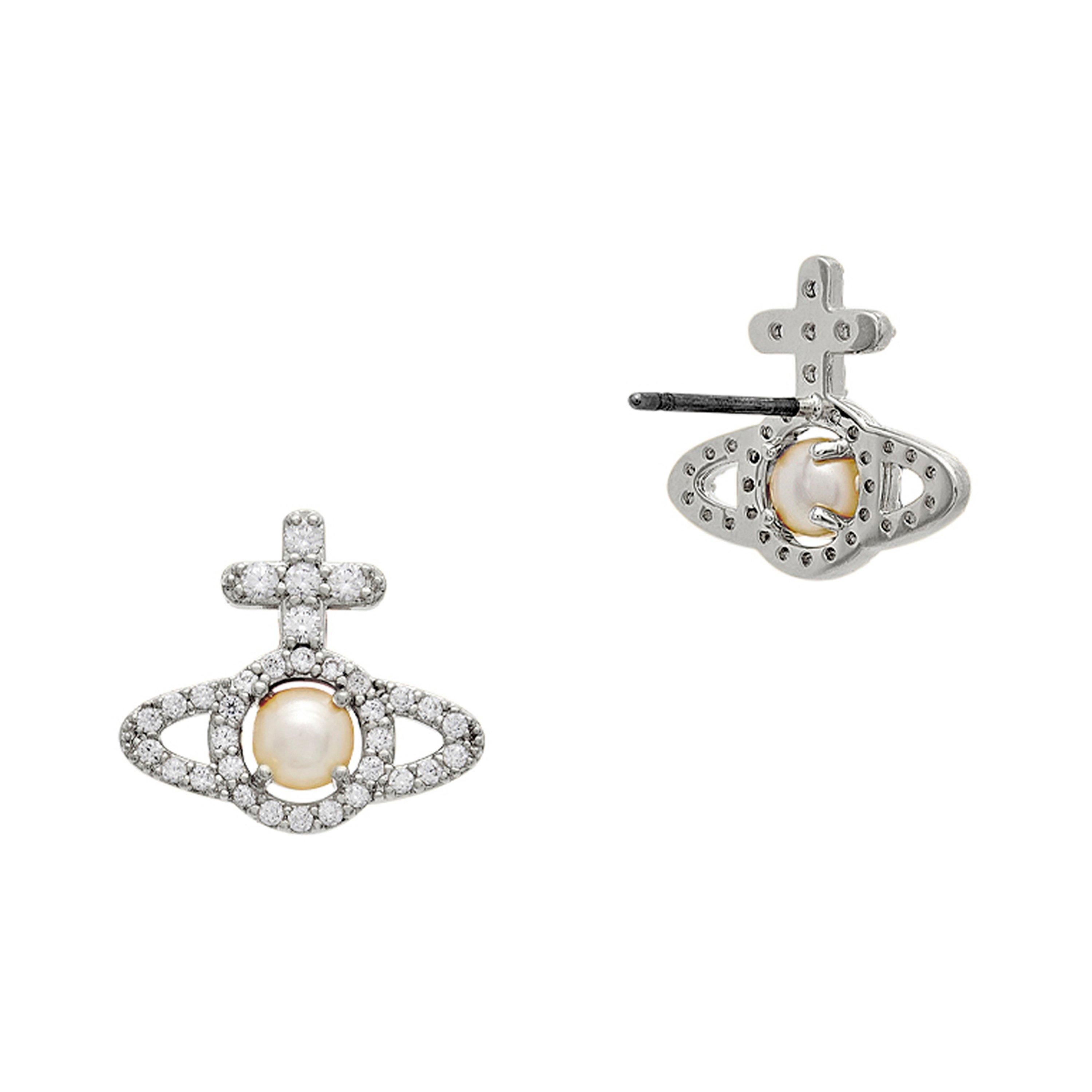 Plat/Cream - Vivienne Westwood - Women's Orb Olympia Earrings - 2