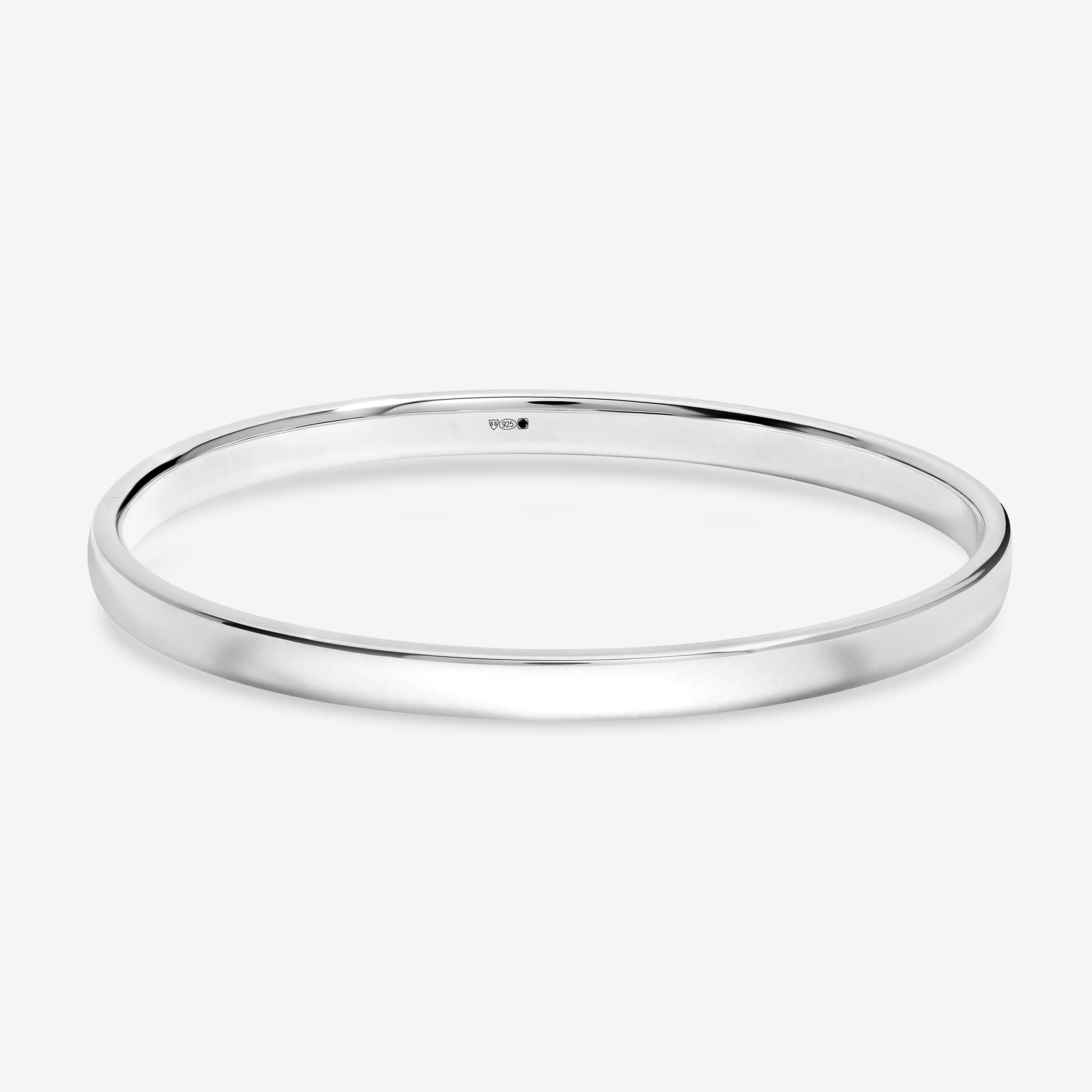 Simply Women's Sterling 925 Classic Bangle Bracelet Silver