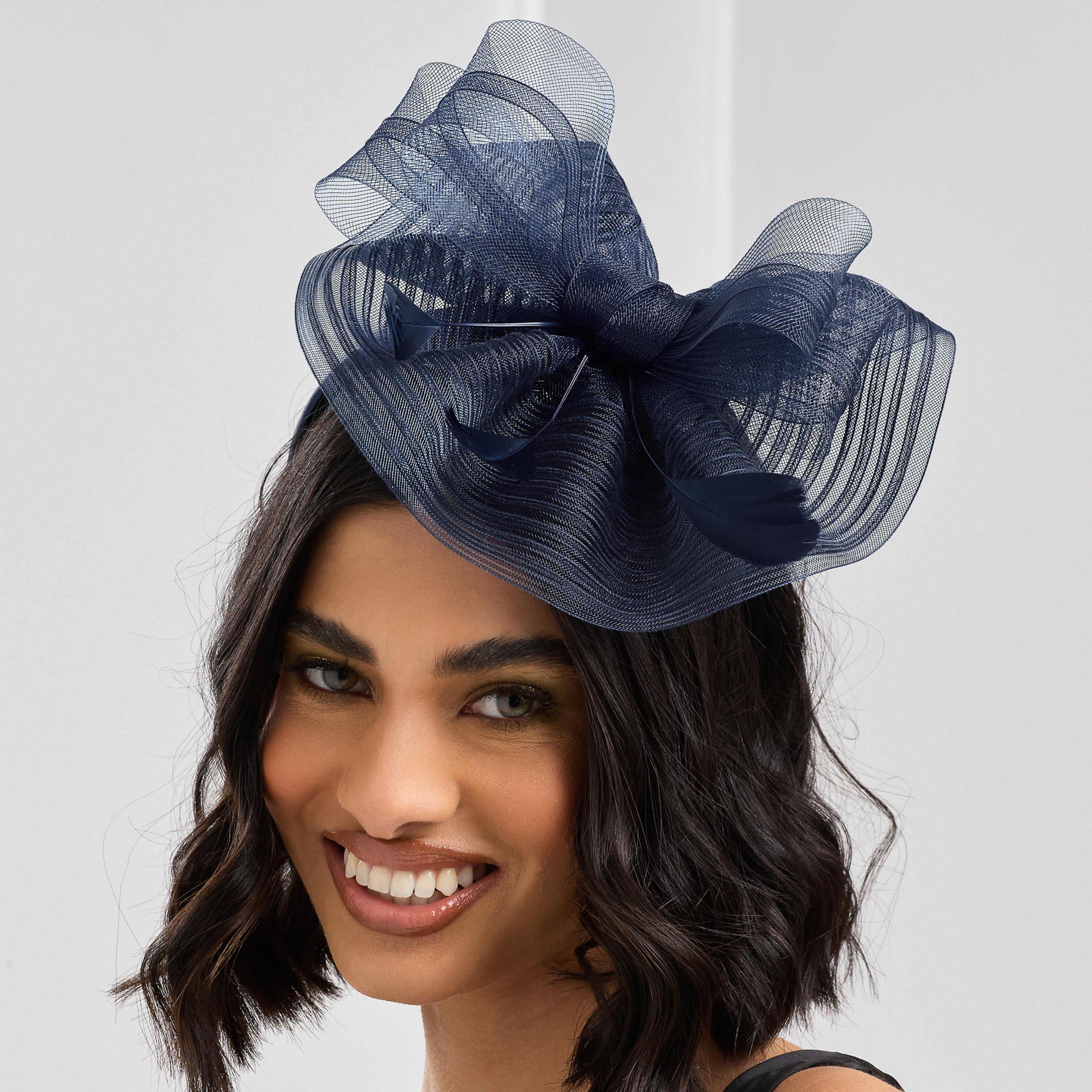 Navy - Jon Richard - Navy Hat Fascinator - 3